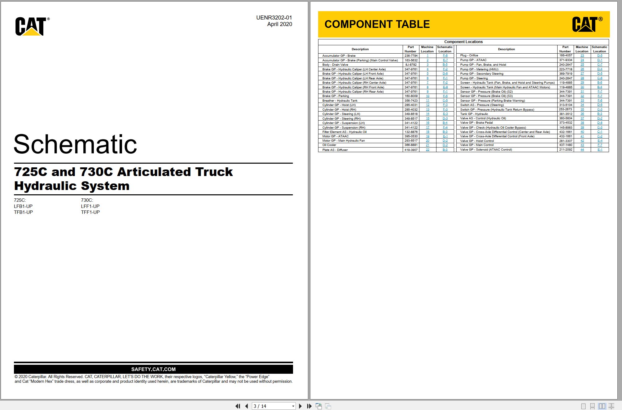 CAT Articulated Truck 730C Electrical Hydraulic Schematic (1)