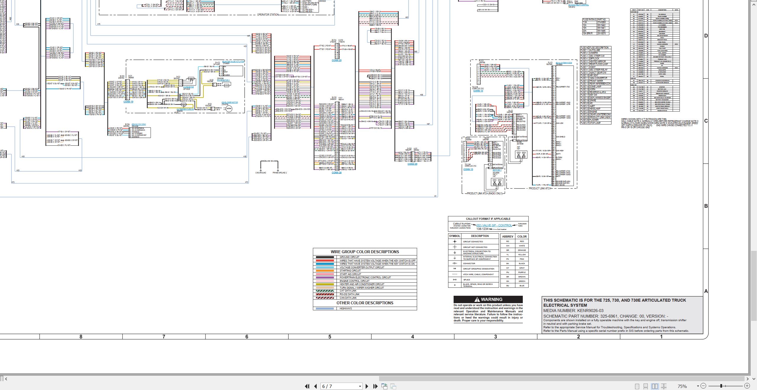 CAT Articulated Truck 730E Electrical Schematic (2)