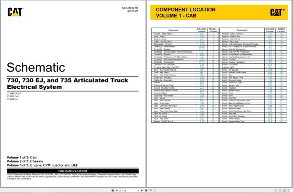 CAT Articulated Truck 735 Electrical Hydraulic Schematic (1)