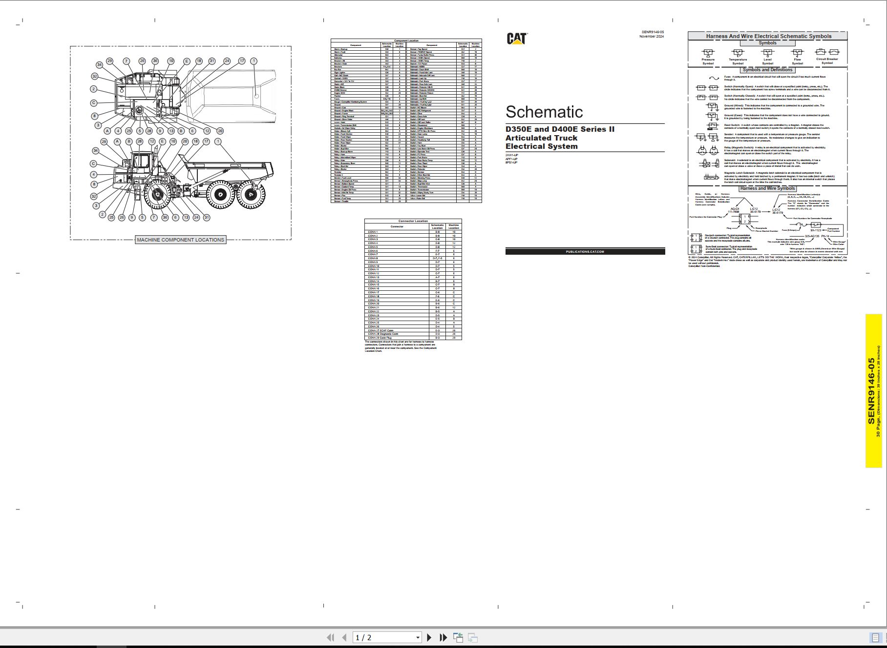 CAT Articulated Truck D400E II Electrical Hydraulic Schematic (1)