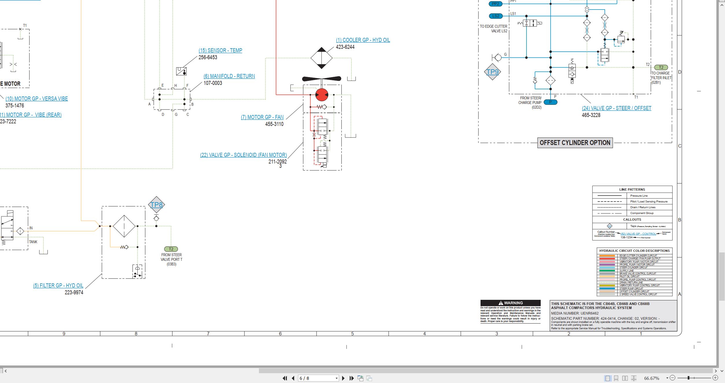 CAT Asphalt Compactor CB64B Electrical Hydraulic Schematic (3)