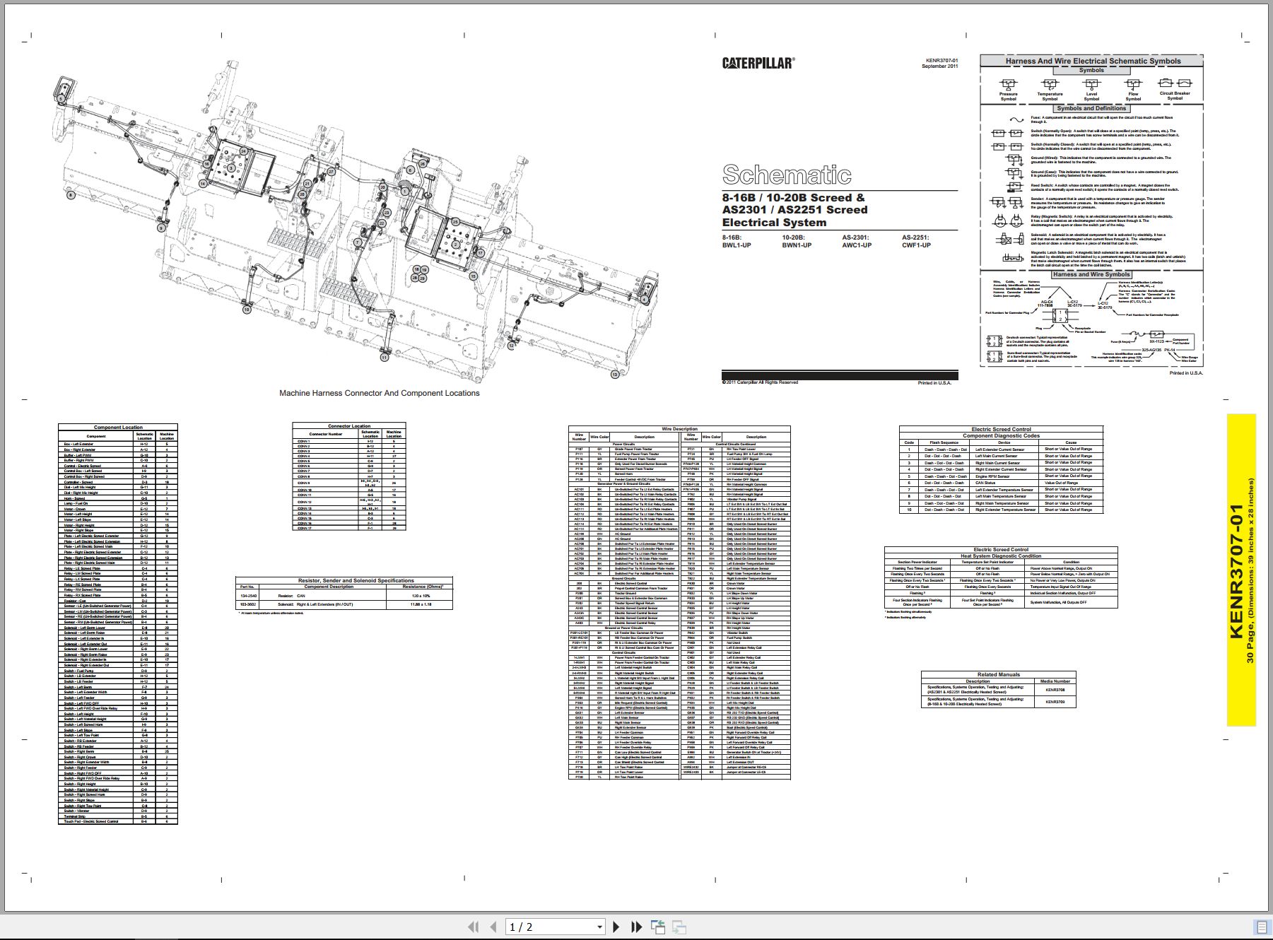 CAT Asphalt Paver 8 16B Electrical Schematic (1)