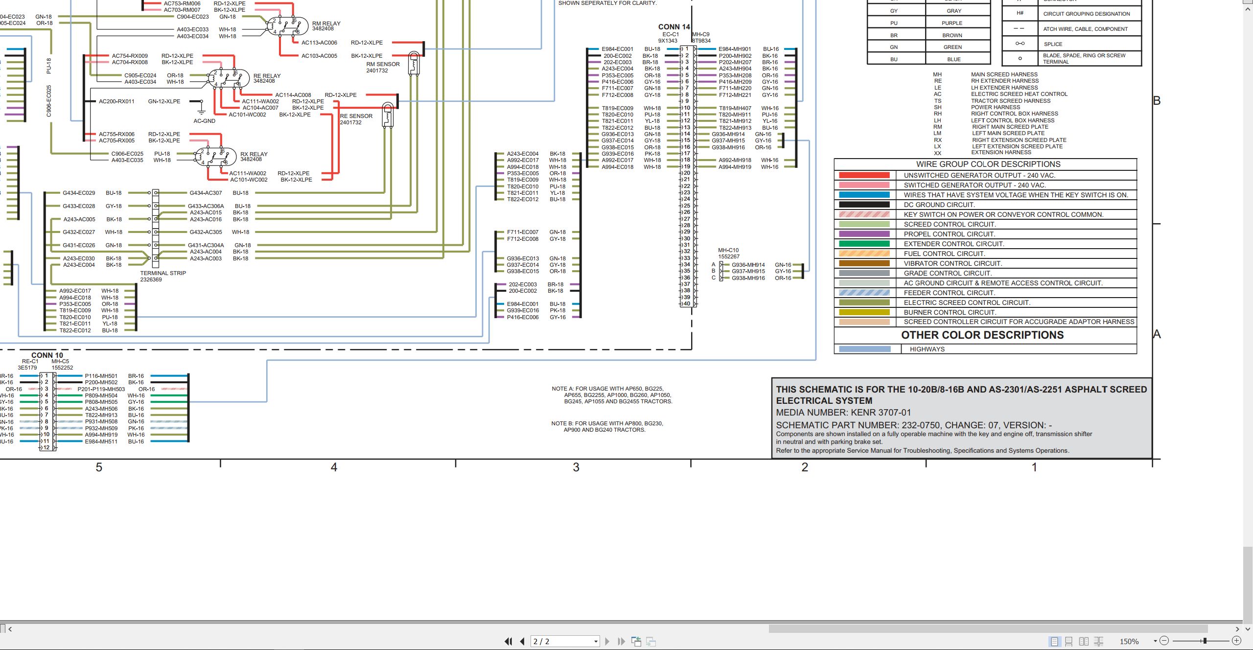 CAT Asphalt Paver 8 16B Electrical Schematic (2)