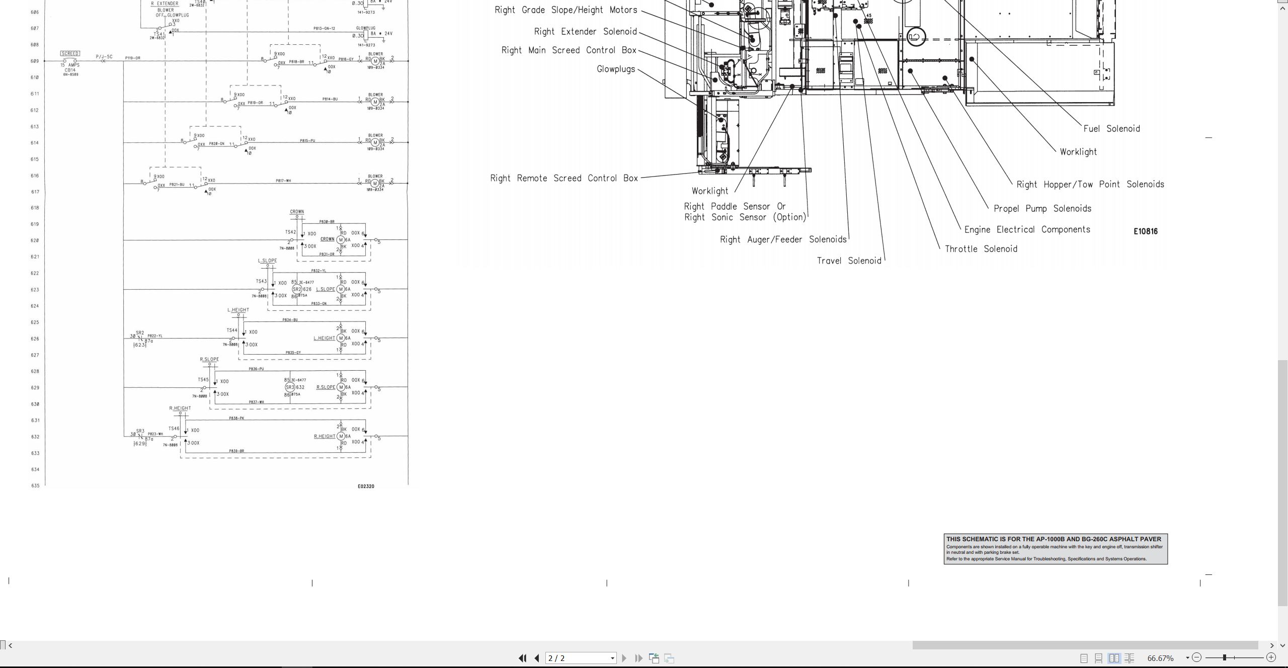 CAT Asphalt Paver AP 1000B Electrical Hydraulic Schematic (2)
