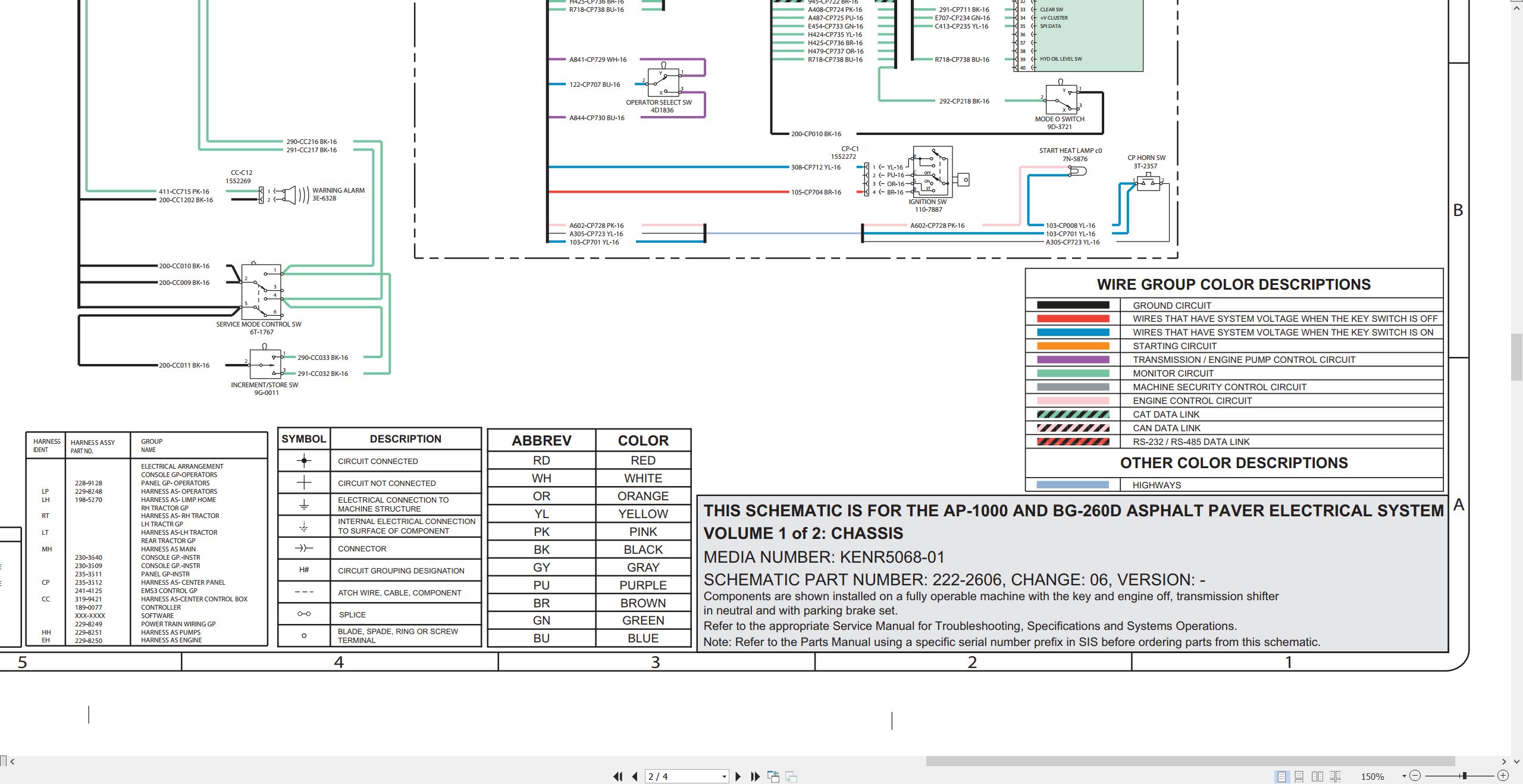 CAT Asphalt Paver AP 1000D Electrical Hydraulic Schematic (2)