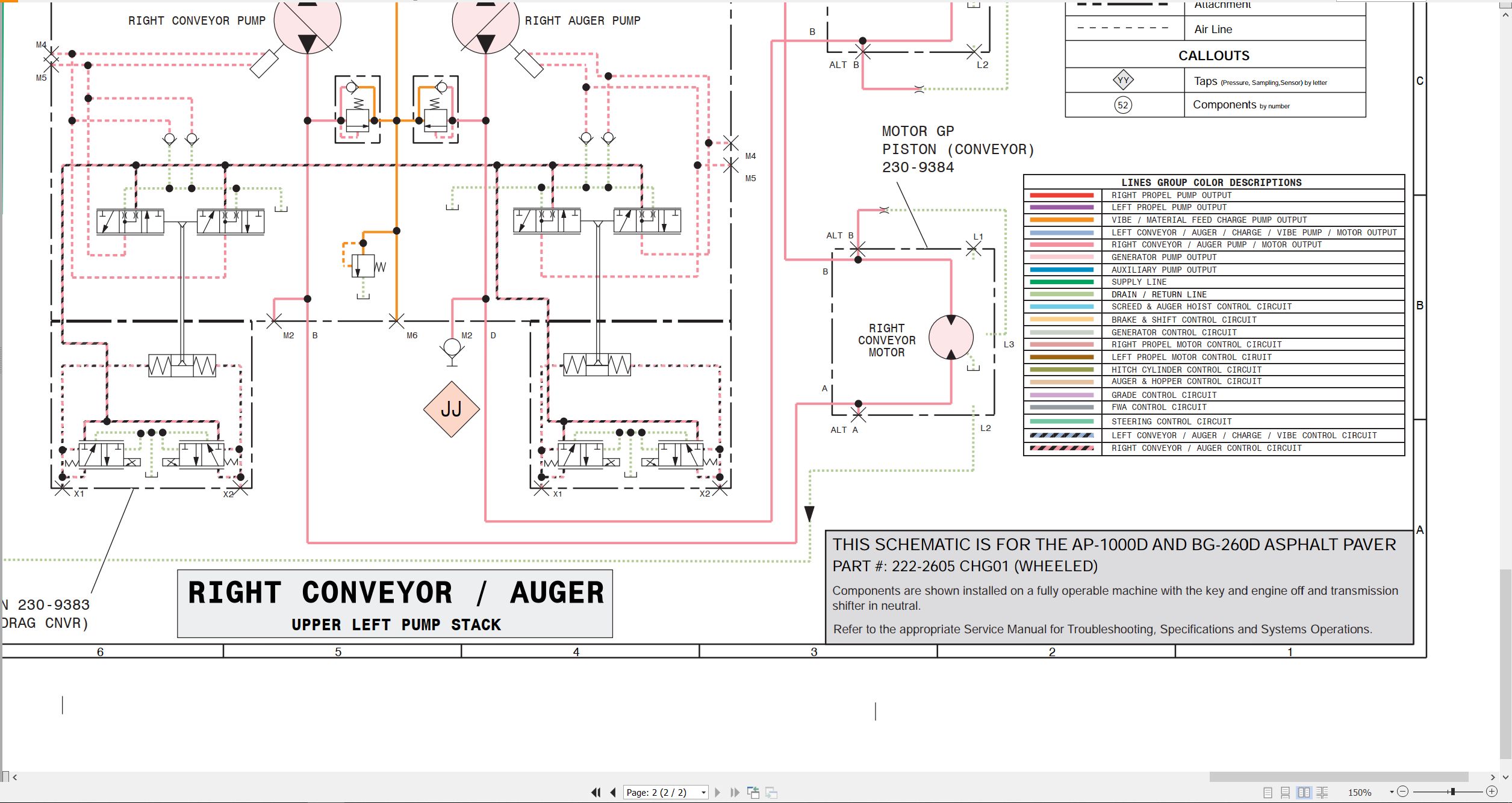 CAT Asphalt Paver AP 1000D Electrical Hydraulic Schematic (3)