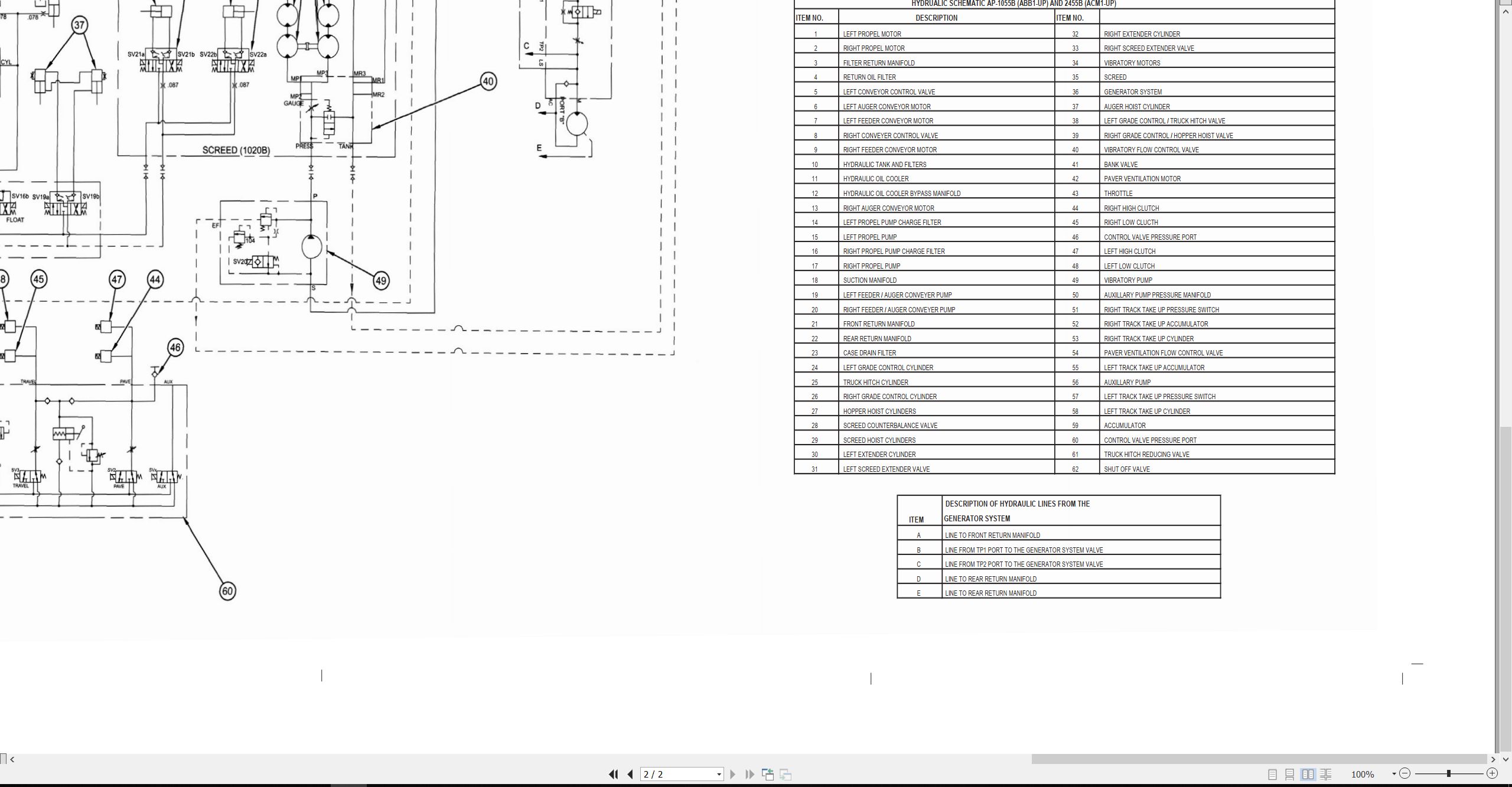 CAT Asphalt Paver AP 1055B Electrical Hydraulic Schematic (3)
