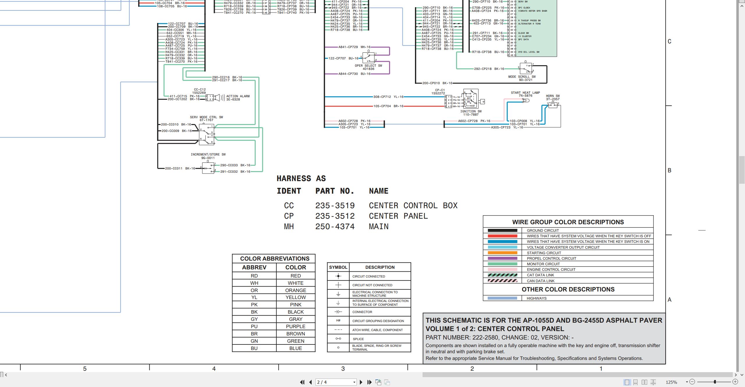 CAT Asphalt Paver AP 1055D Electrical Hydraulic Schematic (2)