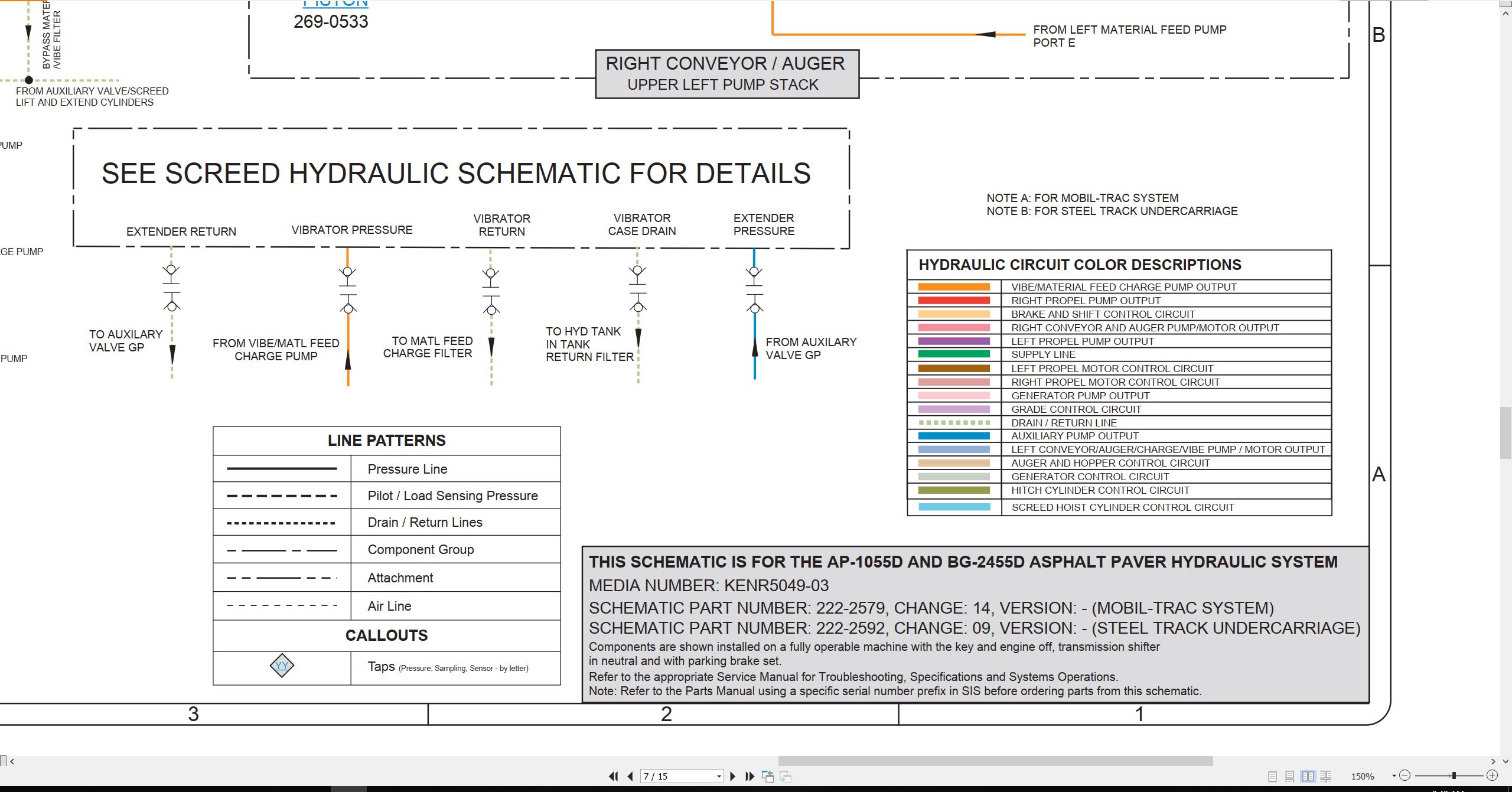 CAT Asphalt Paver AP 1055D Electrical Hydraulic Schematic (3)