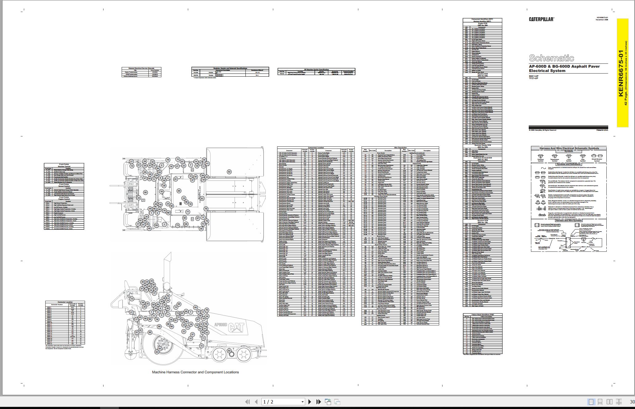 CAT Asphalt Paver AP 600D Electrical Schematic (1)