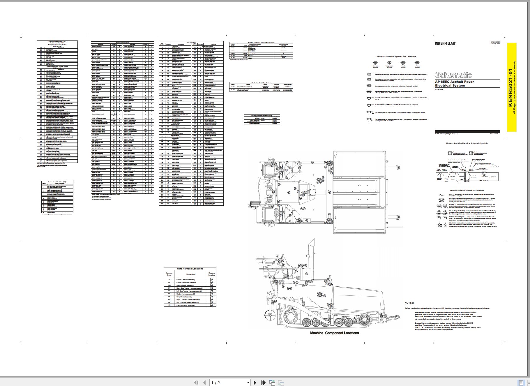 CAT Asphalt Paver AP 655C Electrical Hydraulic Schematic (1)