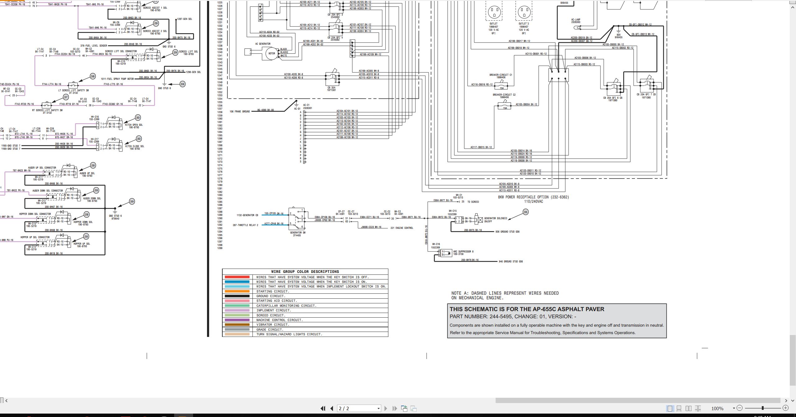 CAT Asphalt Paver AP 655C Electrical Hydraulic Schematic (2)