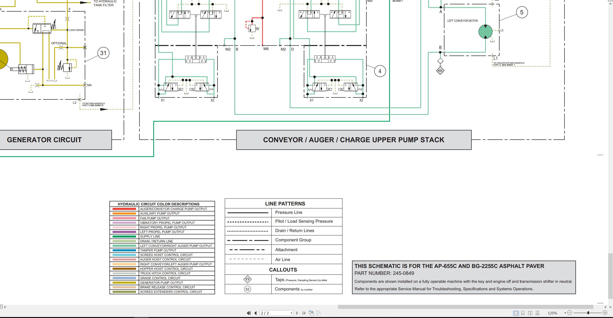 CAT Asphalt Paver AP 655C Electrical Hydraulic Schematic (3)
