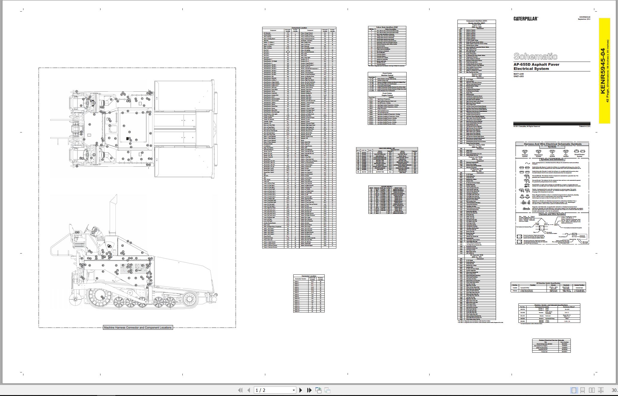 CAT Asphalt Paver AP 655D Electrical Hydraulic Schematic (1)