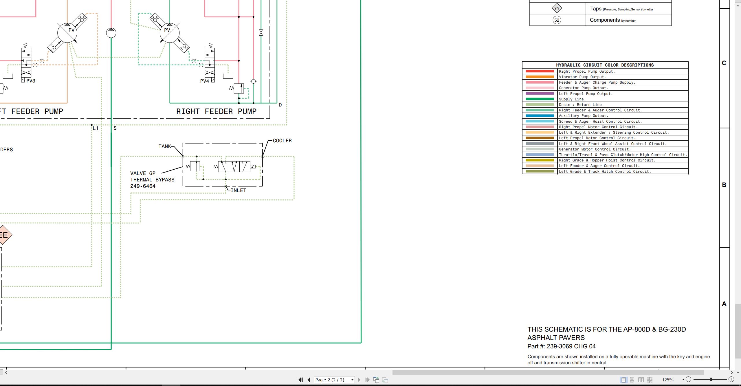 CAT Asphalt Paver AP 800D Electrical Hydraulic Schematic (2)