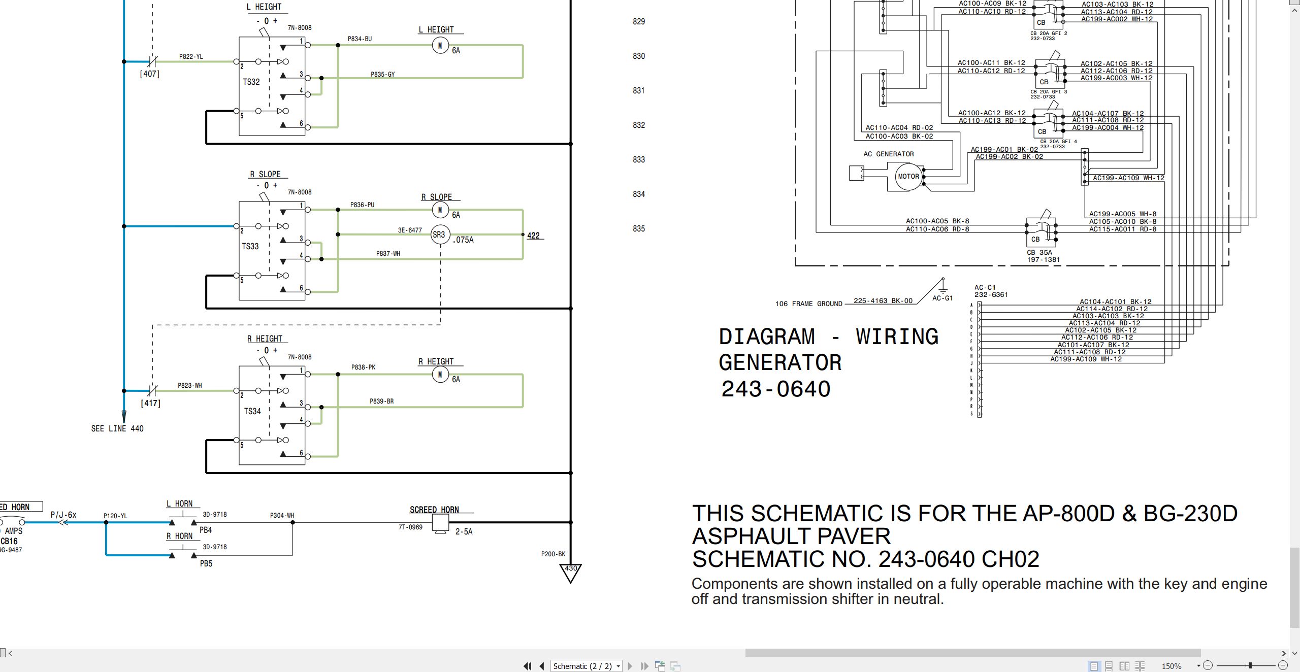 CAT Asphalt Paver AP 800D Electrical Hydraulic Schematic (3)