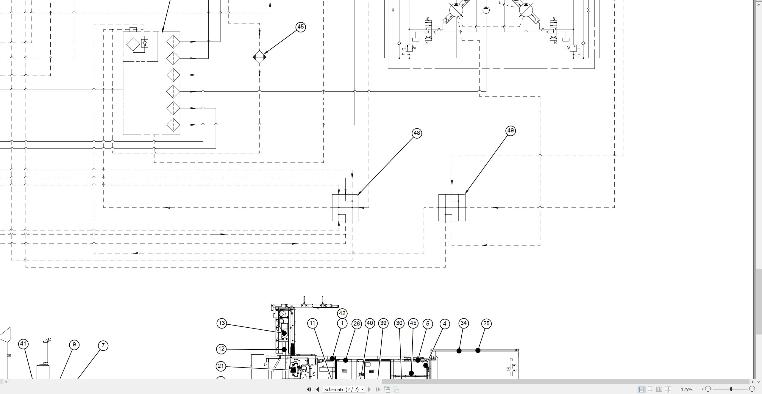 CAT Asphalt Paver AP 900B Electrical Hydraulic Schematic (3)