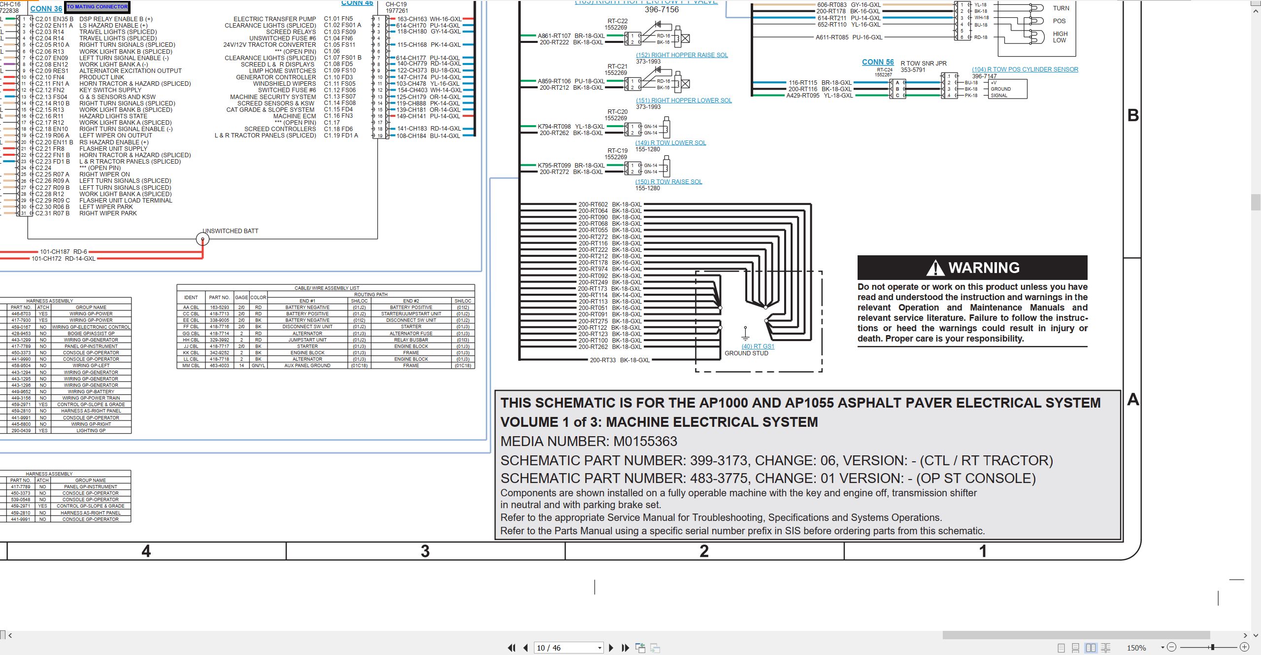 CAT Asphalt Paver AP1000 Electrical Hydraulic Schematic (2)