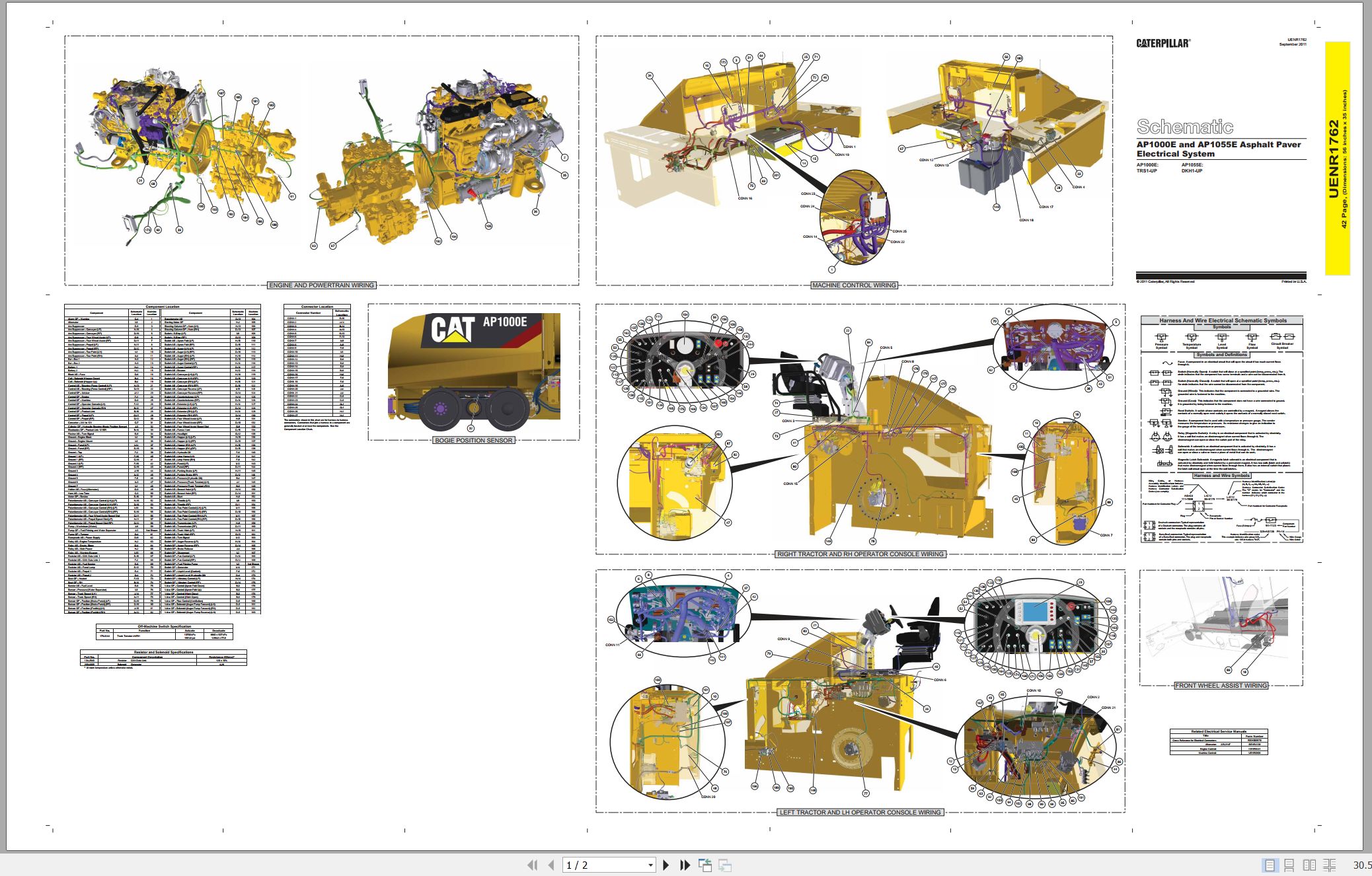 CAT Asphalt Paver AP1000E Electrical Hydraulic Schematic (1)