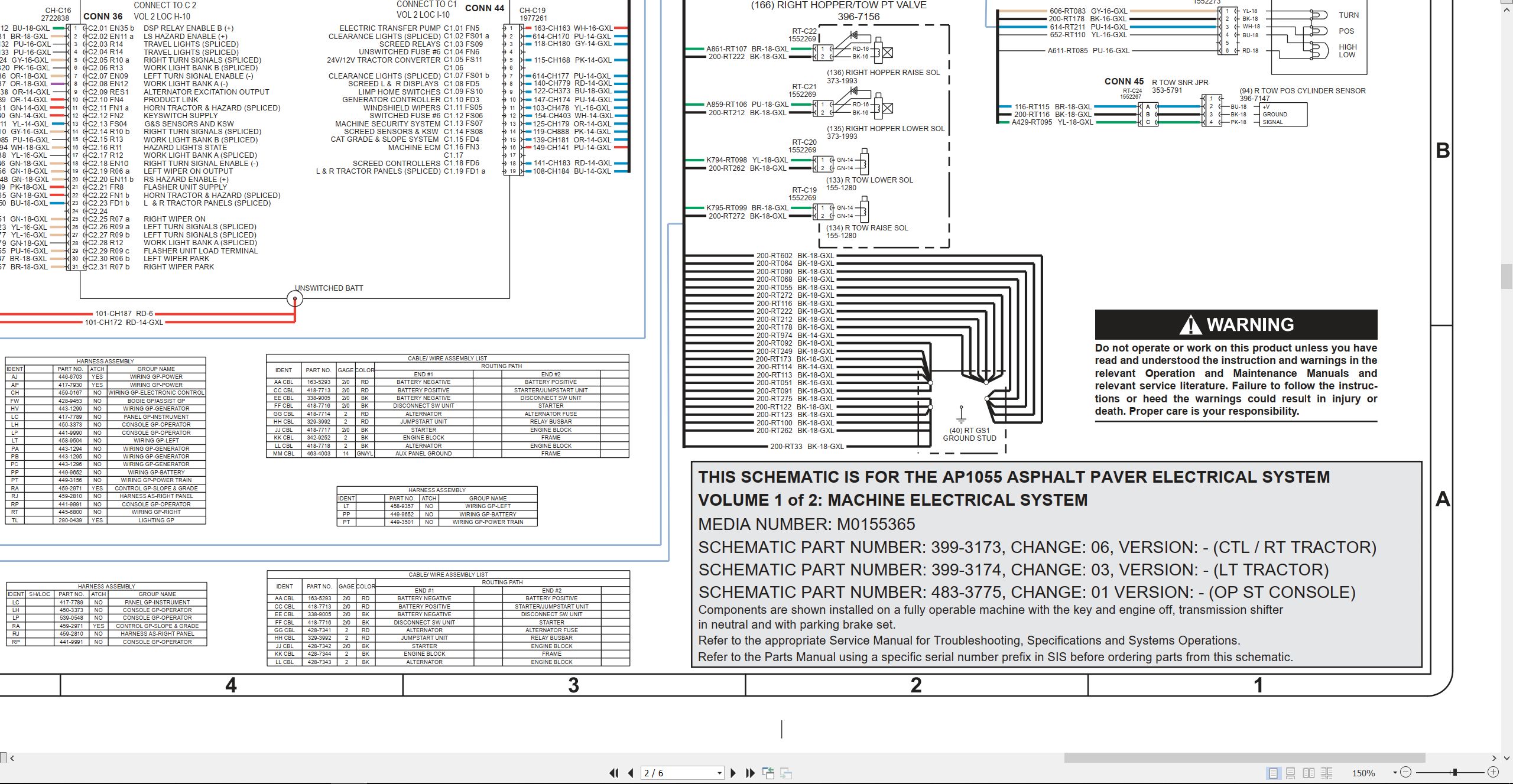 CAT Asphalt Paver AP1055 Electrical Hydraulic Schematic (2)