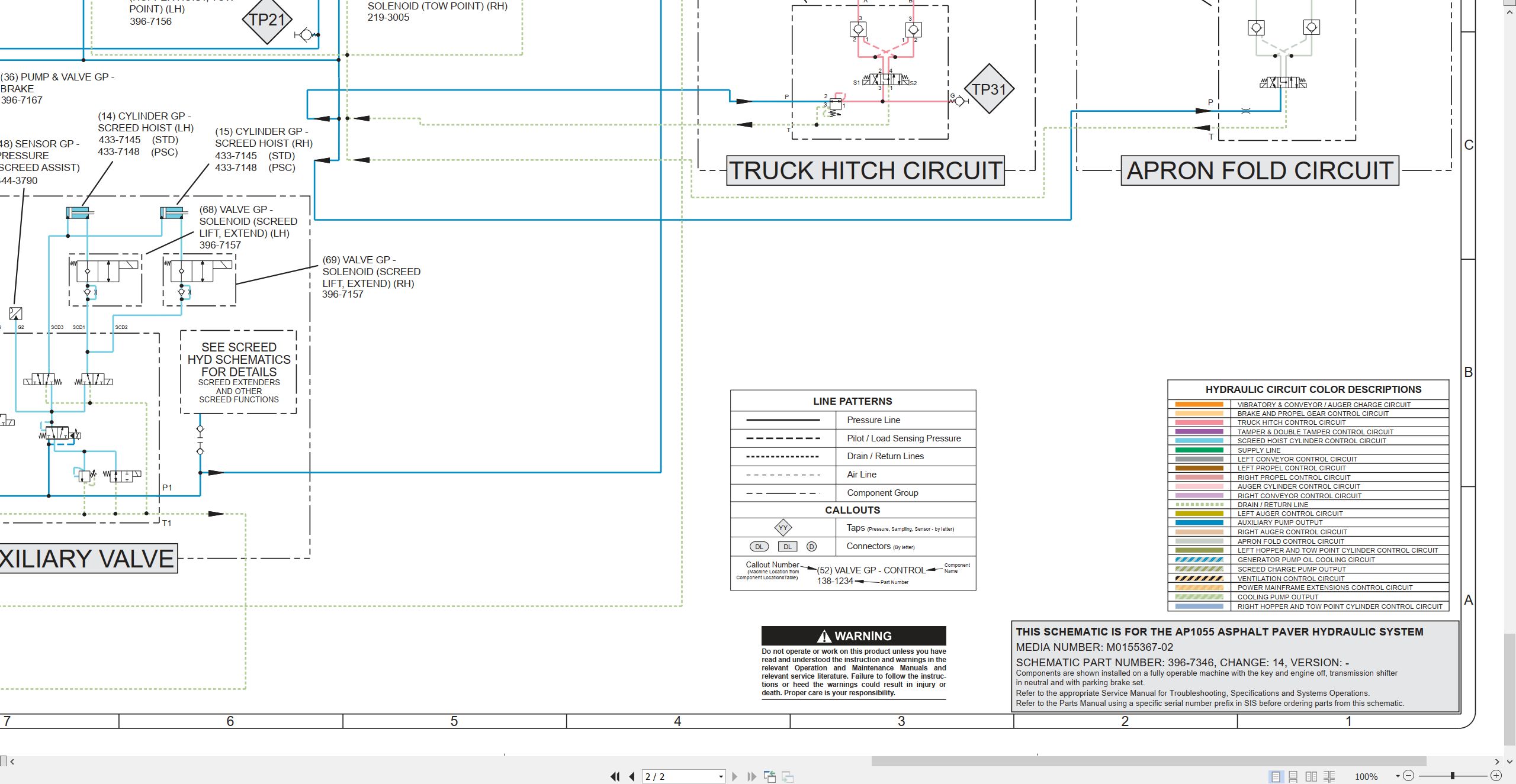 CAT Asphalt Paver AP1055 Electrical Hydraulic Schematic (3)