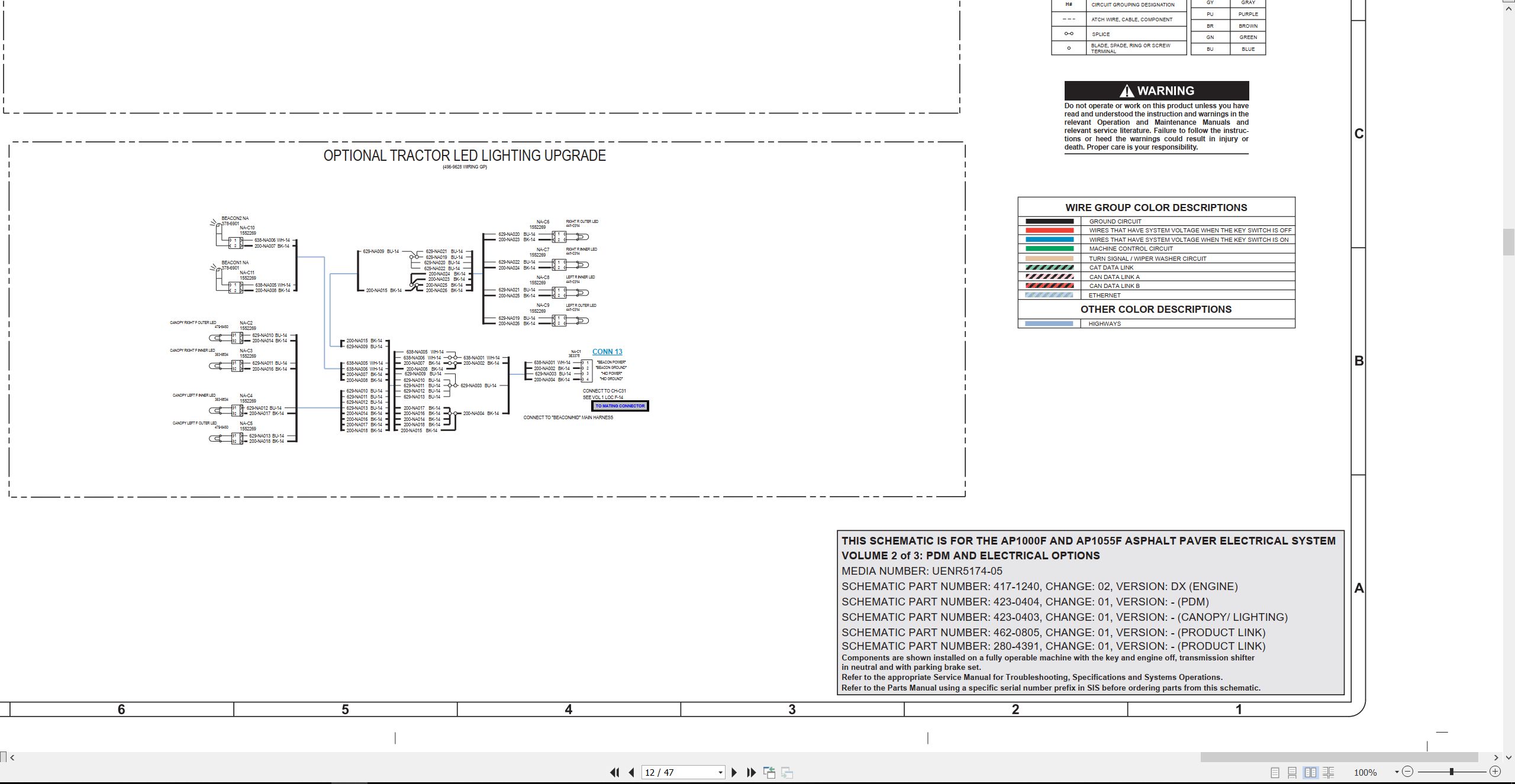 CAT Asphalt Paver AP1055F Electrical Hydraulic Schematic (2)