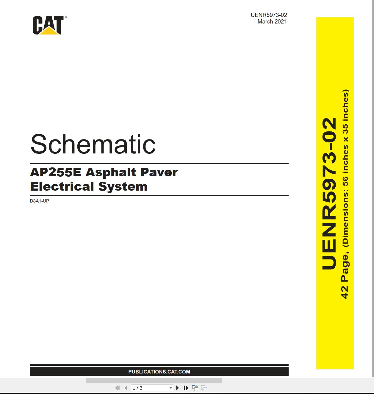 CAT Asphalt Paver AP255E Electrical Hydraulic Schematic (1)