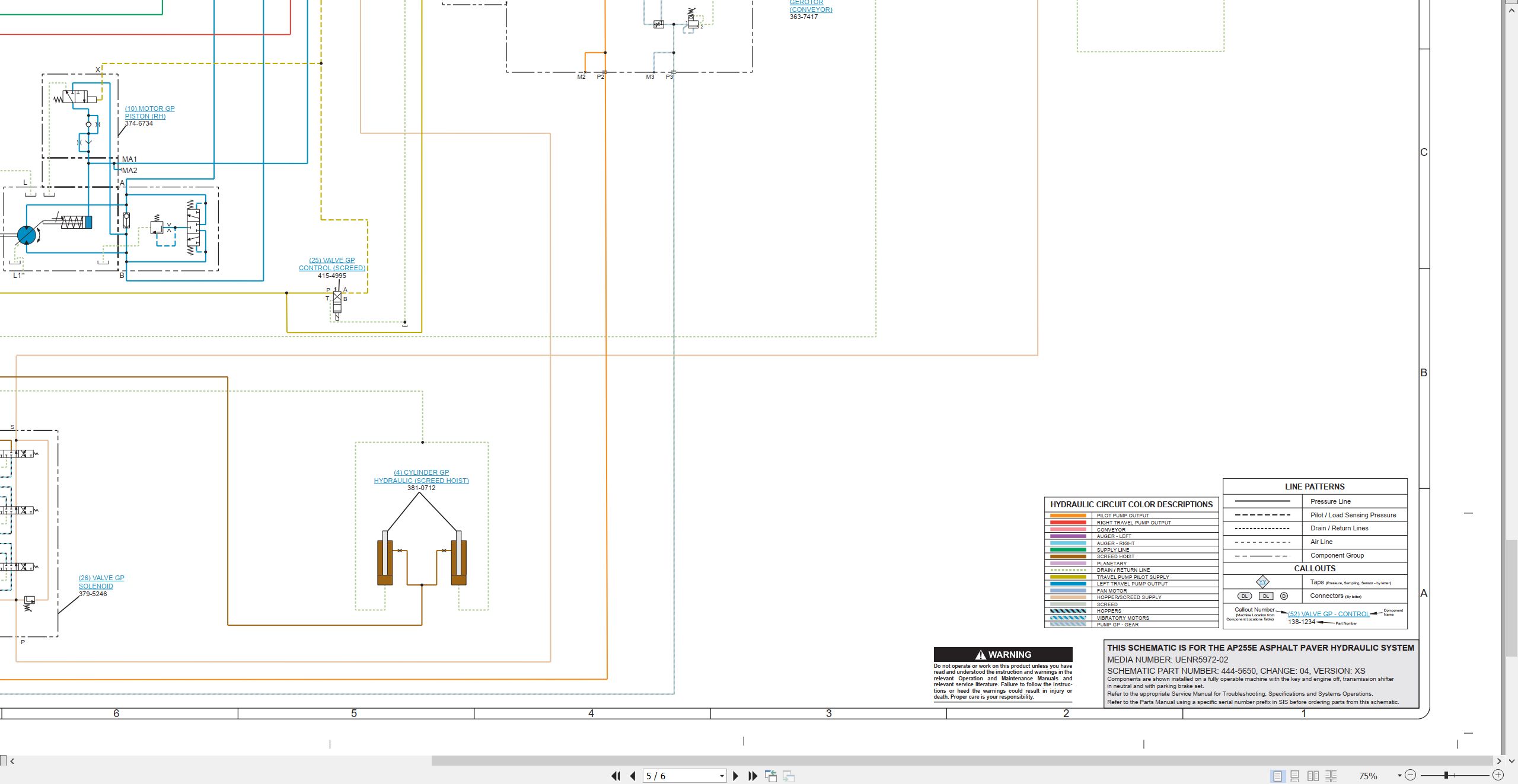 CAT Asphalt Paver AP255E Electrical Hydraulic Schematic (3)