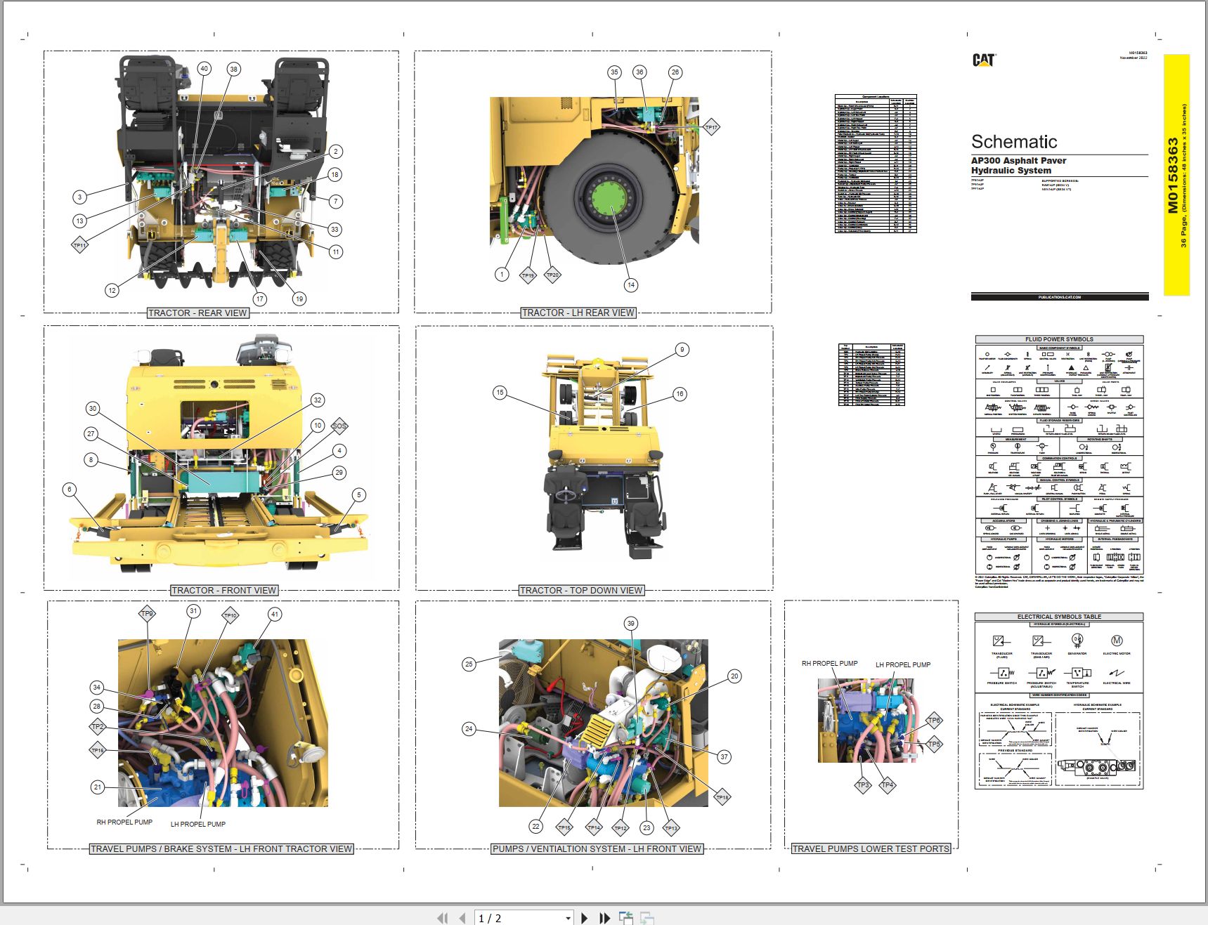 CAT Asphalt Paver AP300 Hydraulic Schematic M0158363 00 2022 (1)