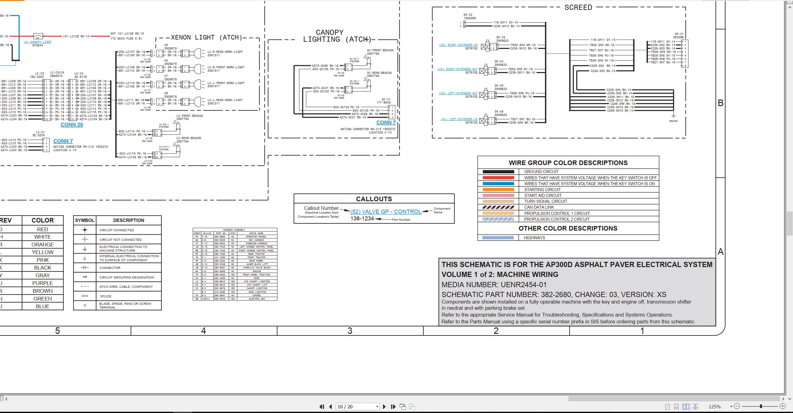 CAT Asphalt Paver AP300D Electrical Hydraulic Schematic (2)