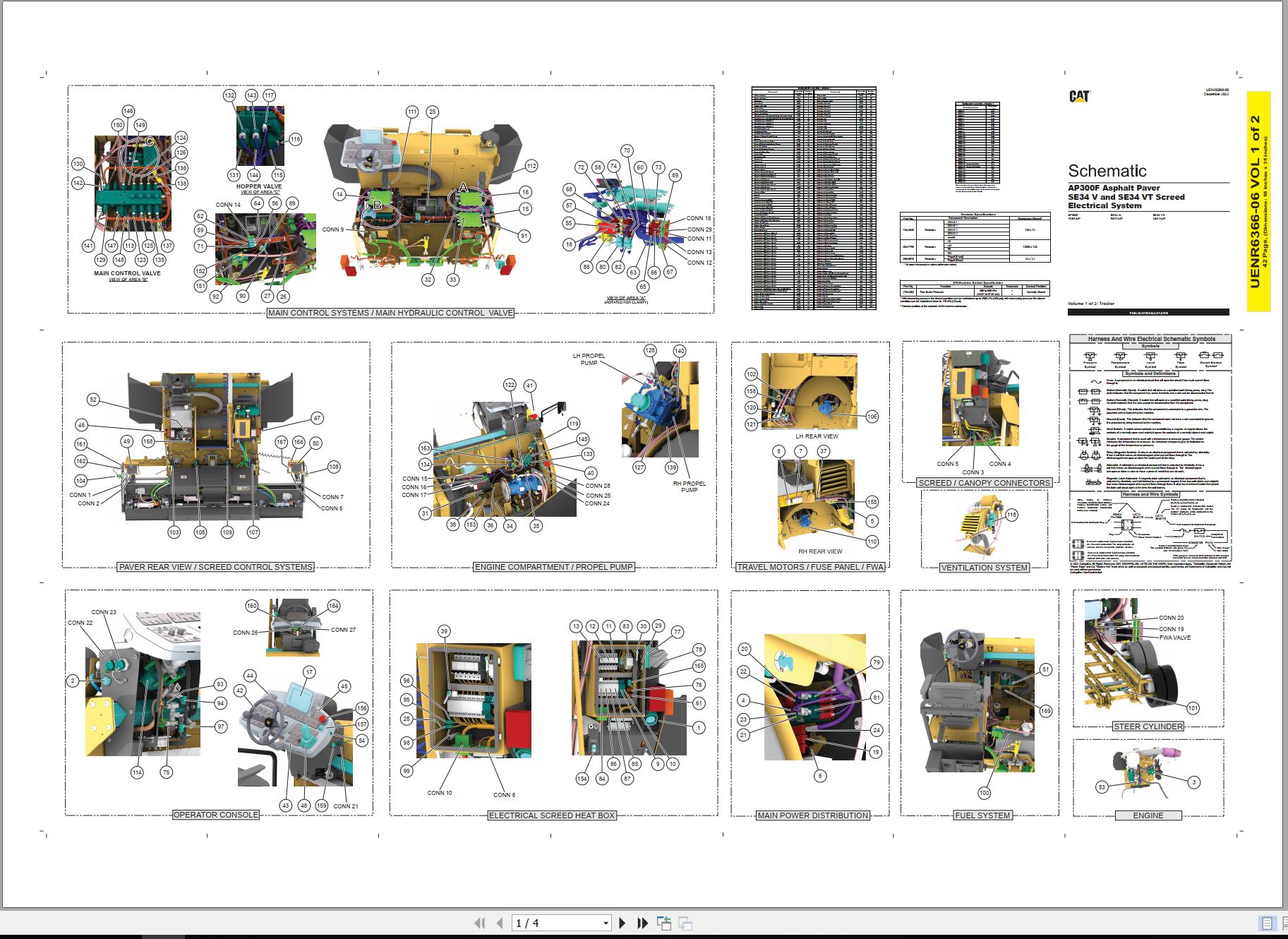 CAT Asphalt Paver AP300F Electrical Hydraulic Schematic (1)