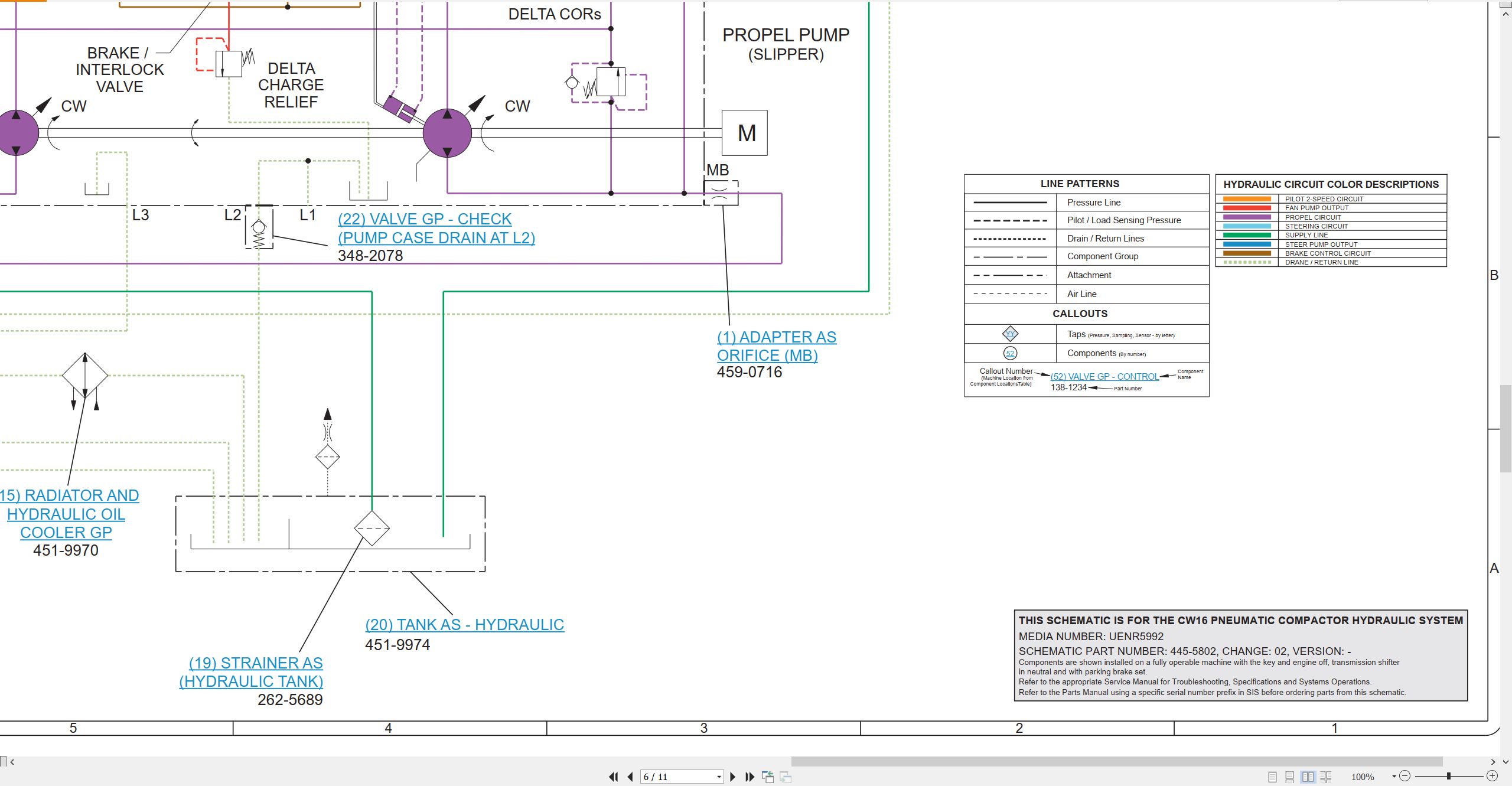 CAT Asphalt Paver AP300F Electrical Hydraulic Schematic (3)
