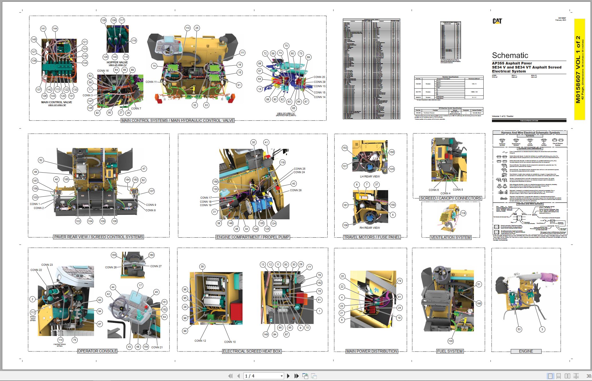 CAT Asphalt Paver AP355 Electrical Hydraulic Schematic (1)