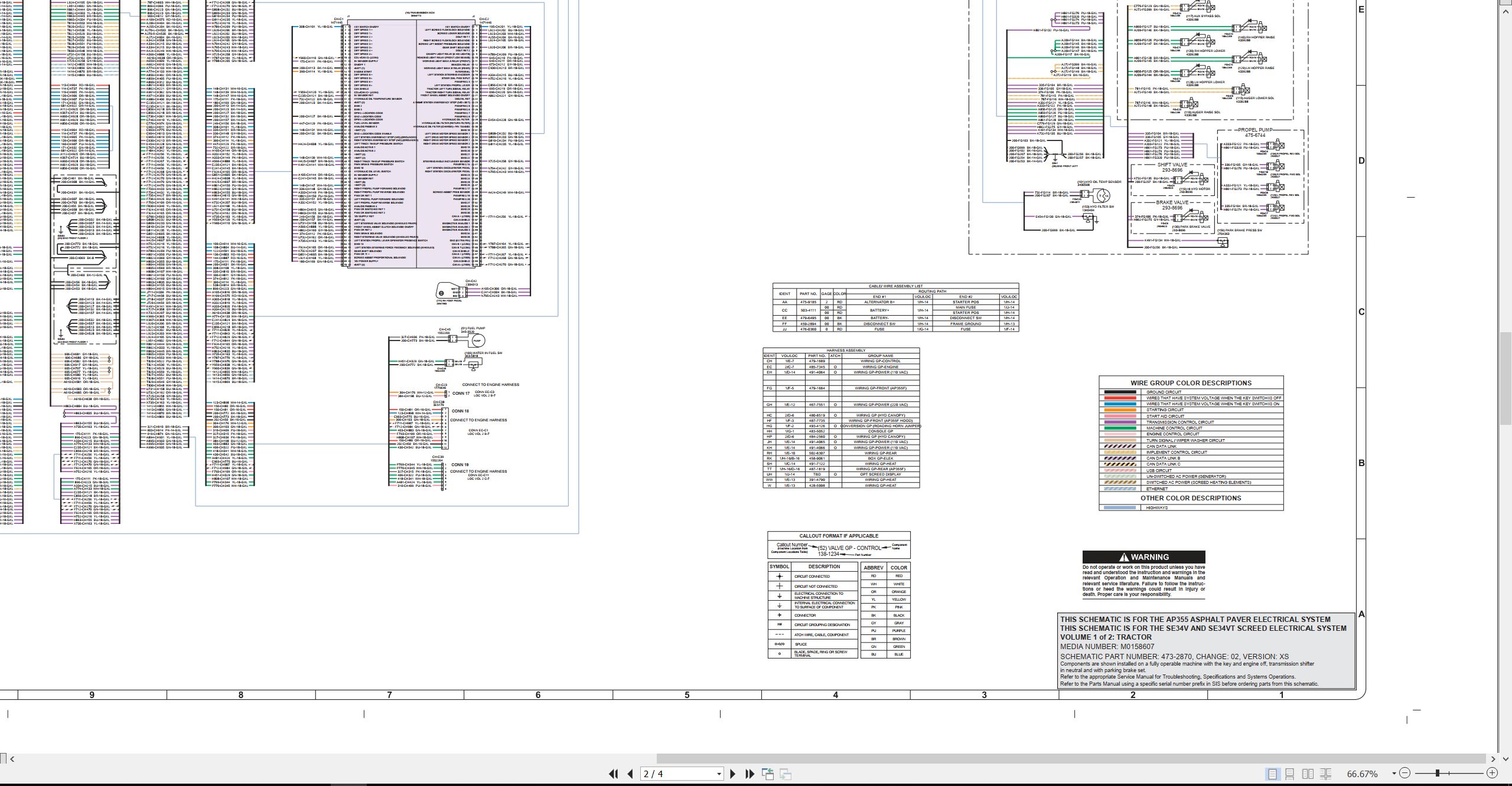 CAT Asphalt Paver AP355 Electrical Hydraulic Schematic (2)