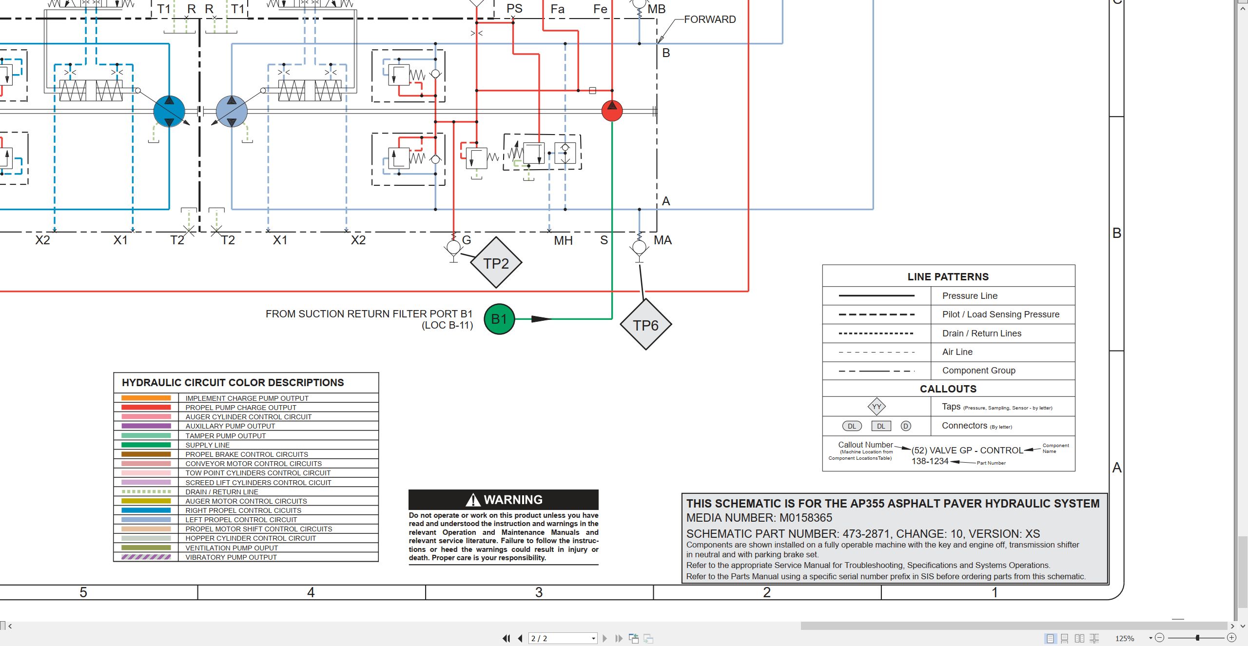 CAT Asphalt Paver AP355 Electrical Hydraulic Schematic (3)