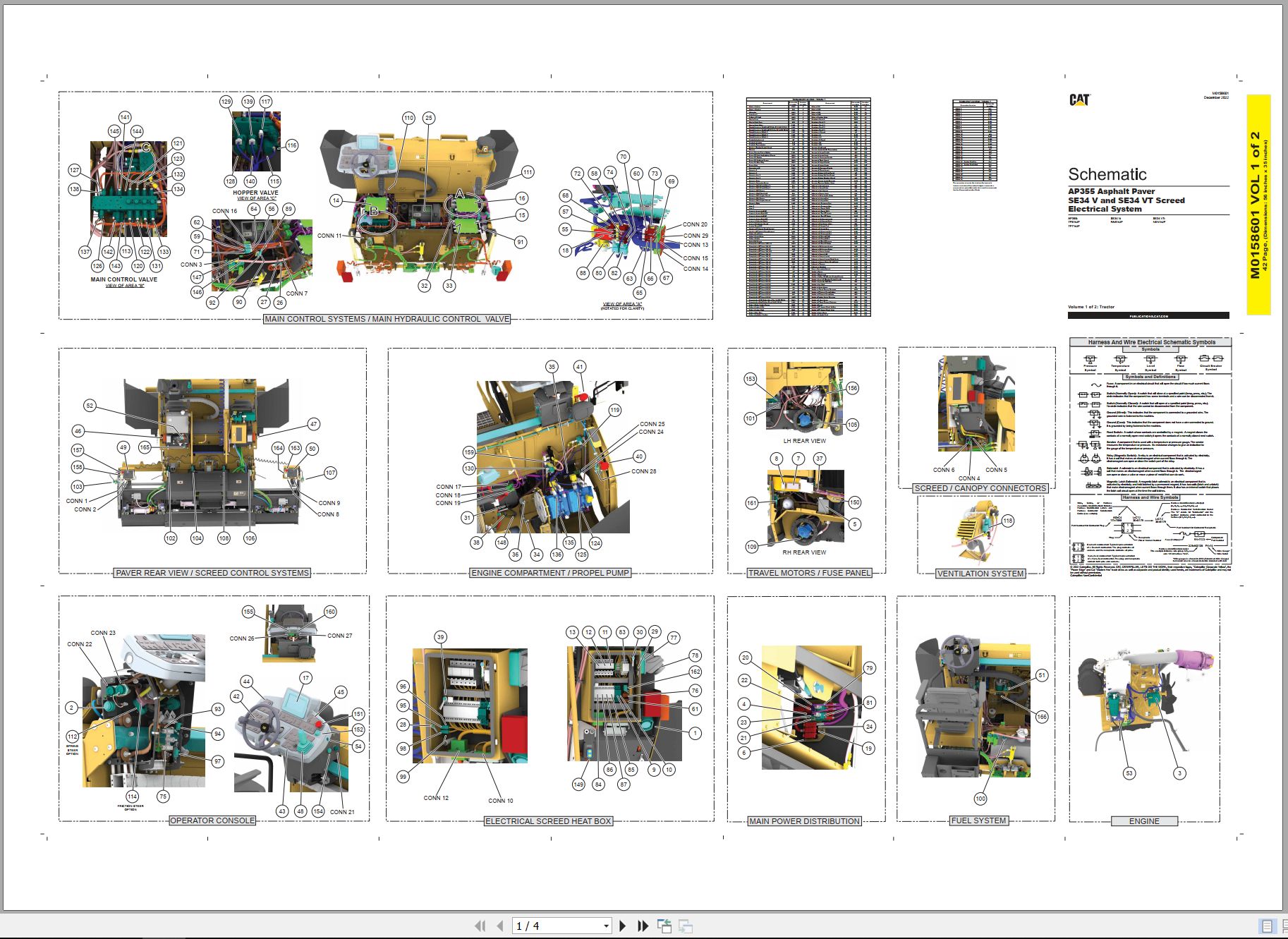 CAT Asphalt Paver AP355F Electrical Hydraulic Schematic (1)