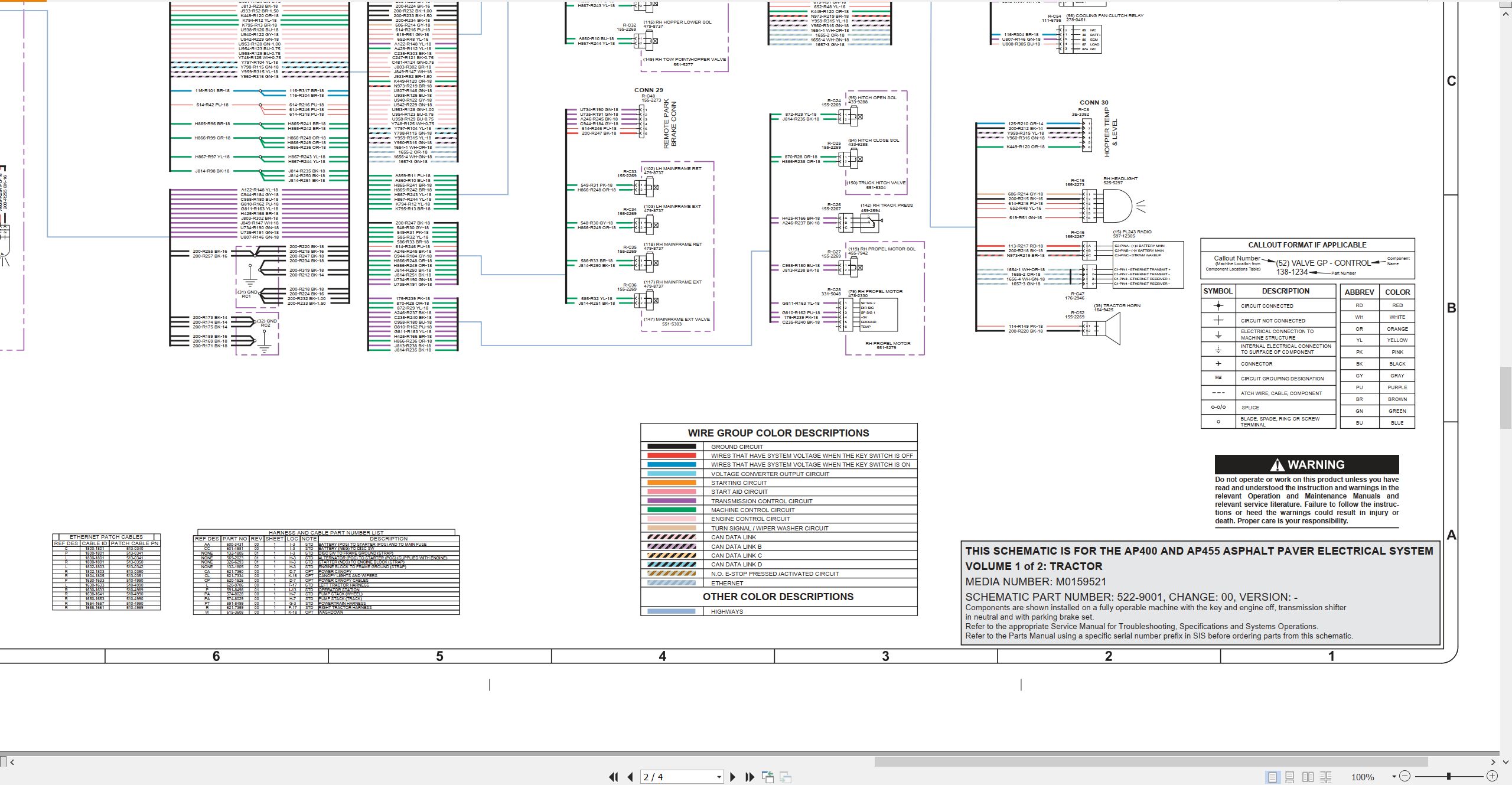 CAT Asphalt Paver AP400 Electrical Hydraulic Schematic (2)