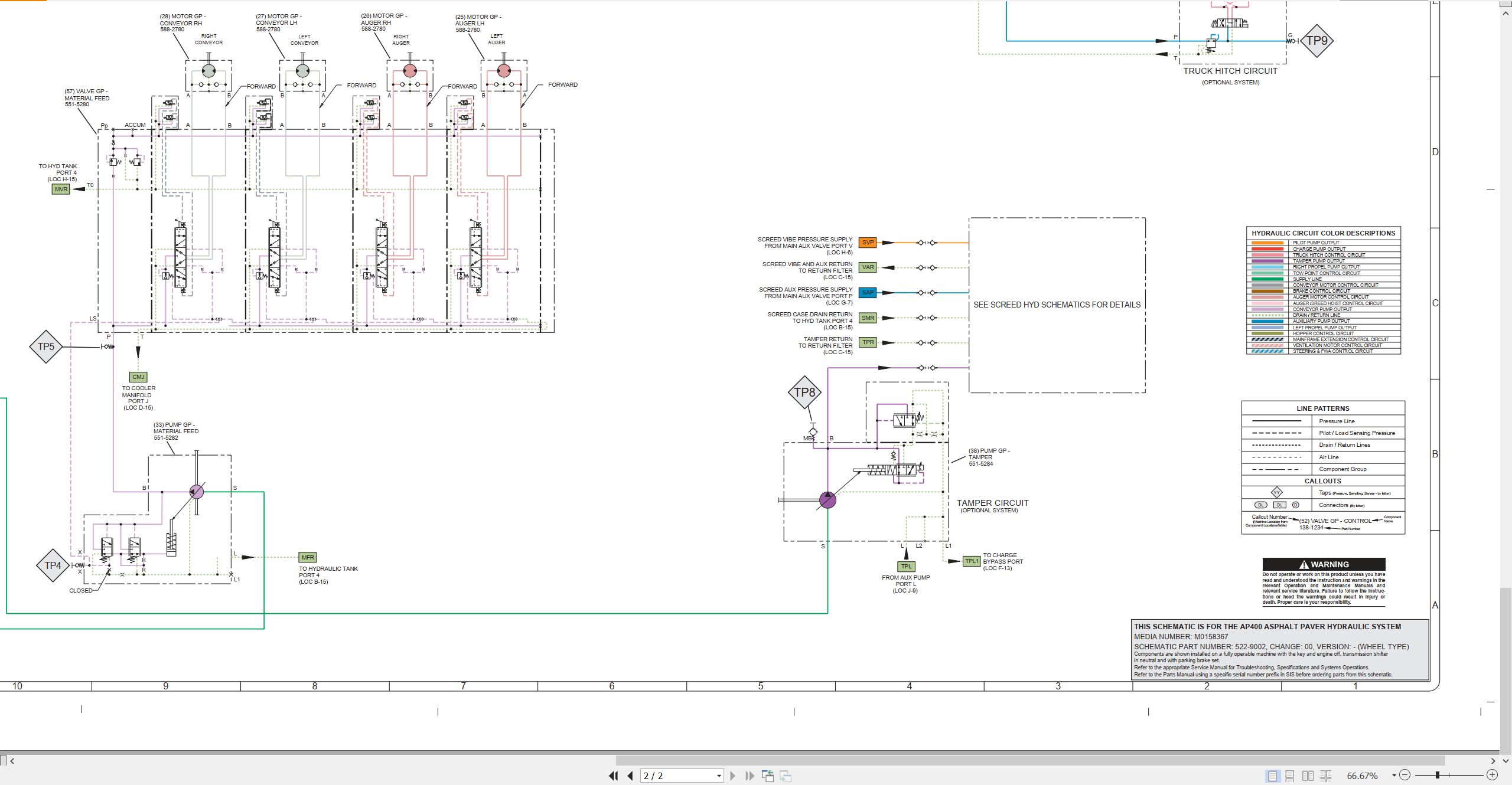 CAT Asphalt Paver AP400 Electrical Hydraulic Schematic (3)