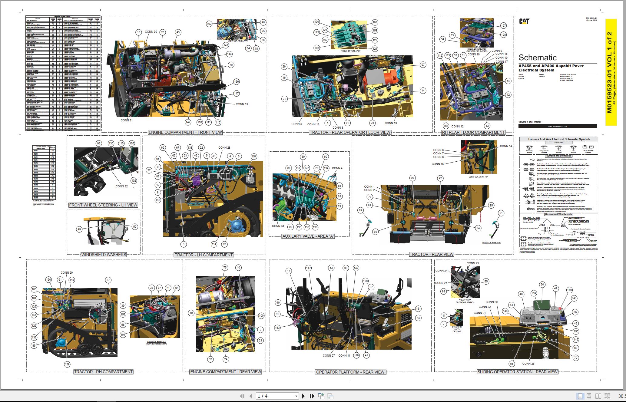 CAT Asphalt Paver AP455 Electrical Hydraulic Schematic (1)