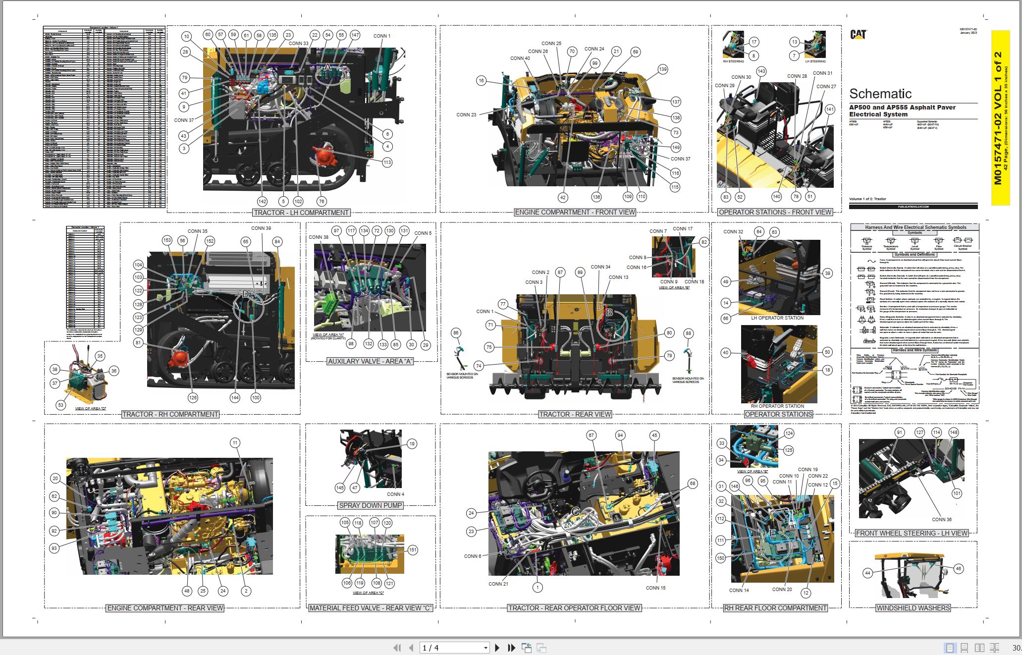 CAT Asphalt Paver AP500 Electrical Hydraulic Schematic (1)