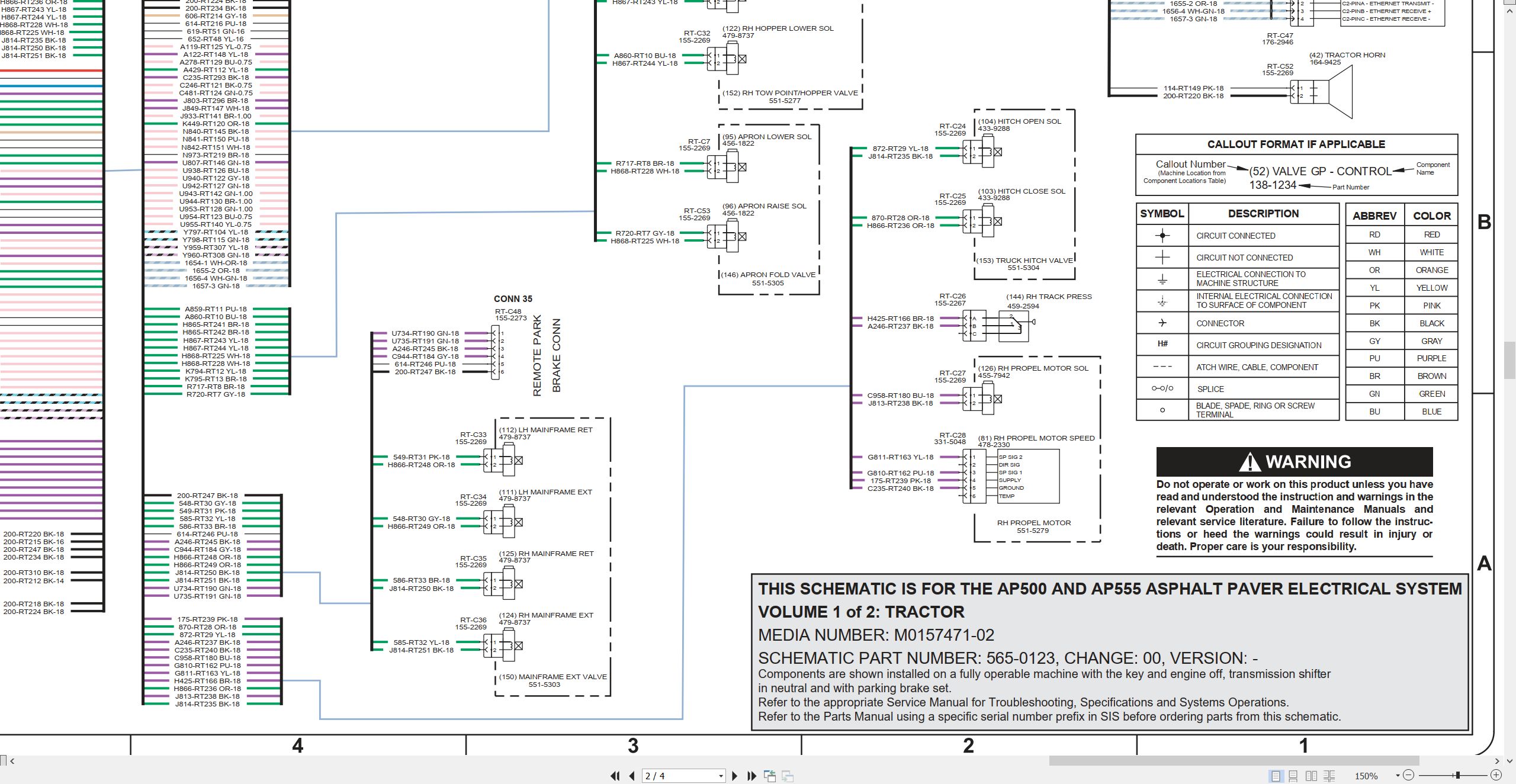 CAT Asphalt Paver AP500 Electrical Hydraulic Schematic (2)
