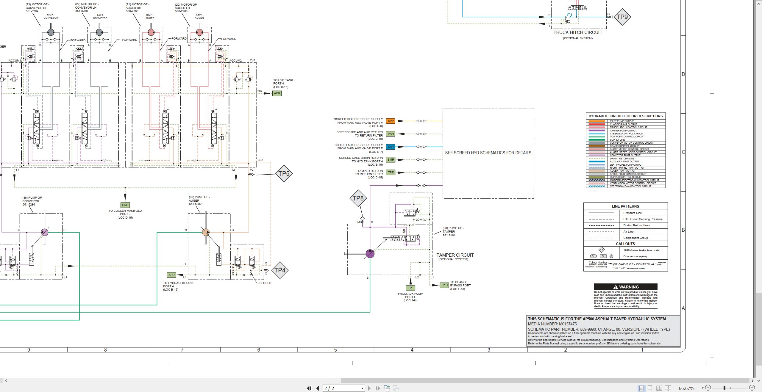 CAT Asphalt Paver AP500 Electrical Hydraulic Schematic (3)