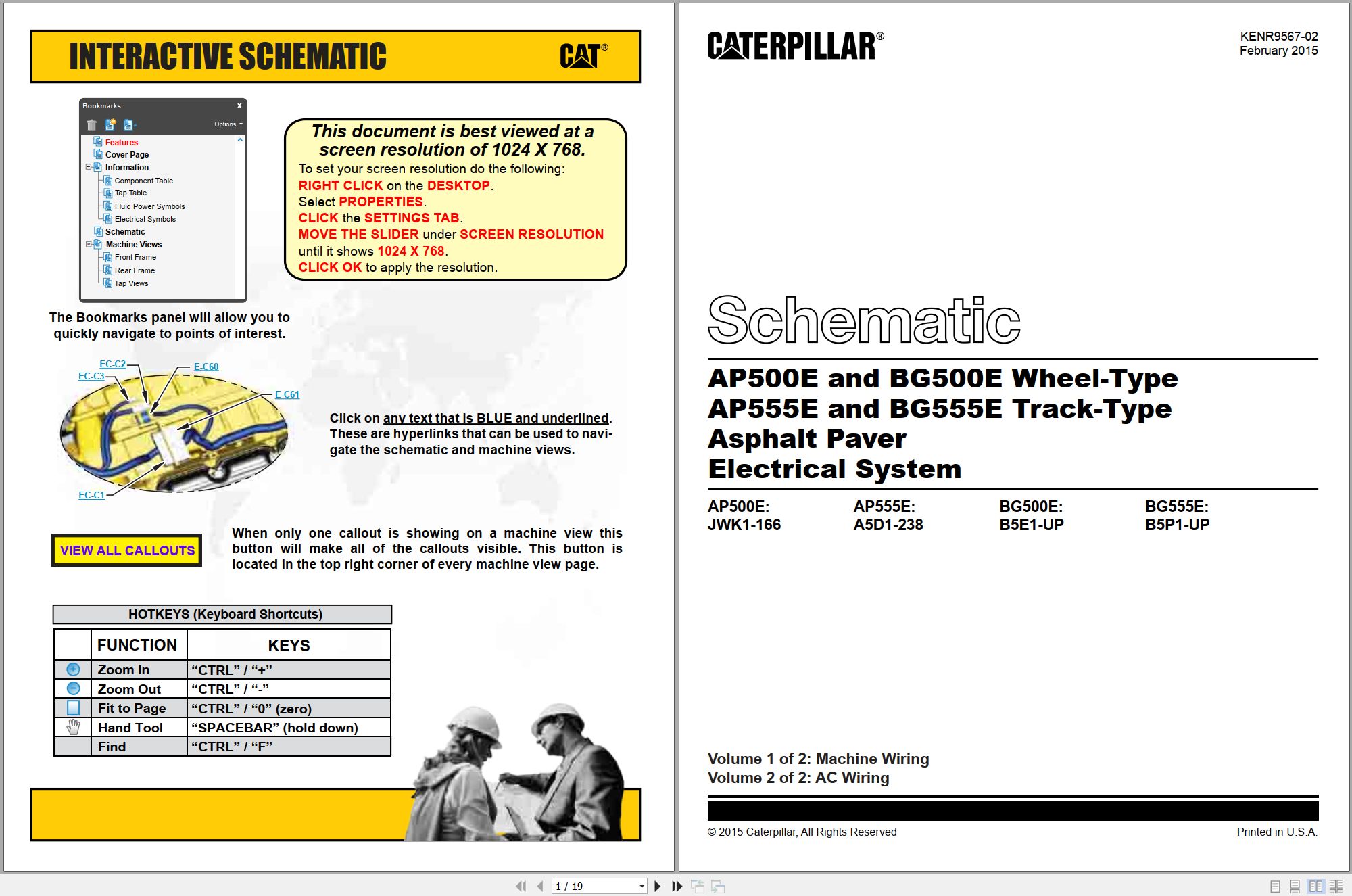 CAT Asphalt Paver AP500E Electrical Hydraulic Schematic (1)