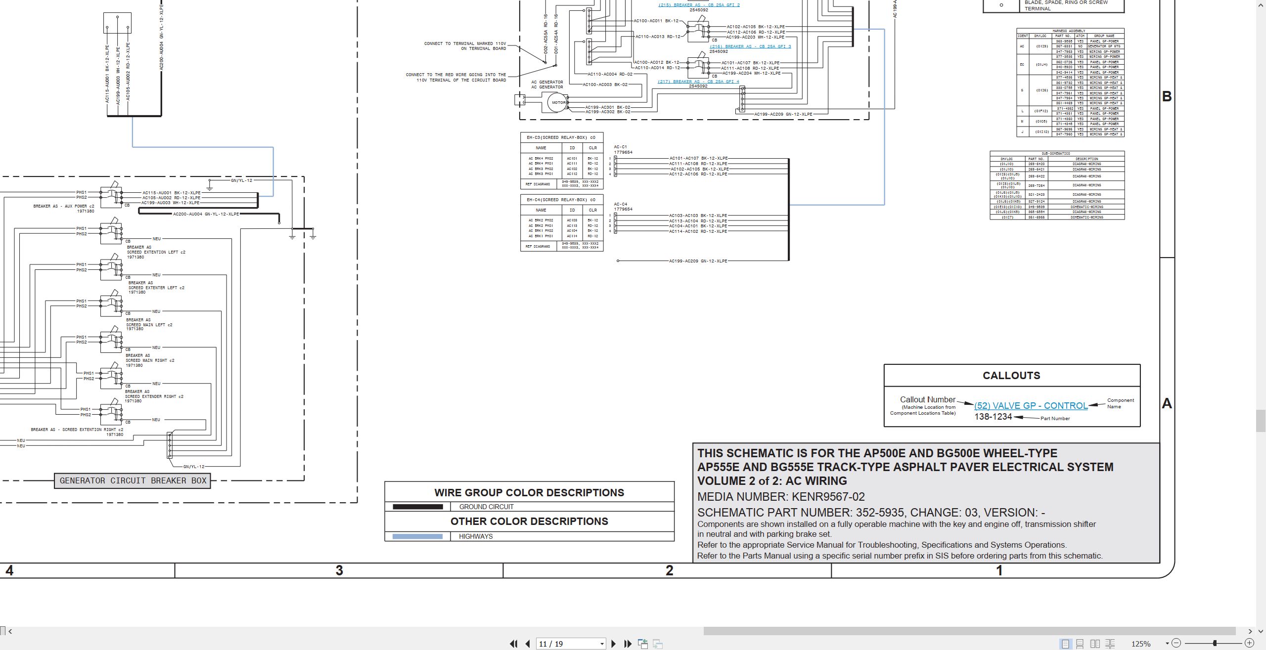 CAT Asphalt Paver AP500E Electrical Hydraulic Schematic (2)