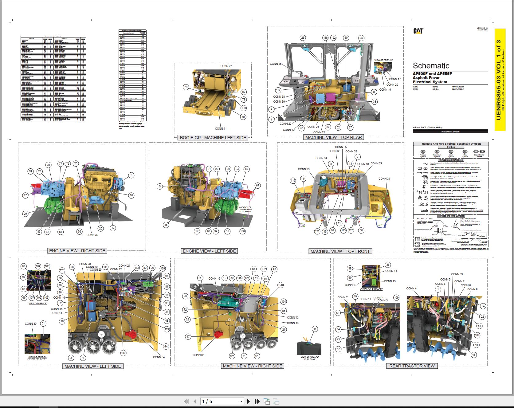 CAT Asphalt Paver AP500F Electrical Hydraulic Schematic (1)
