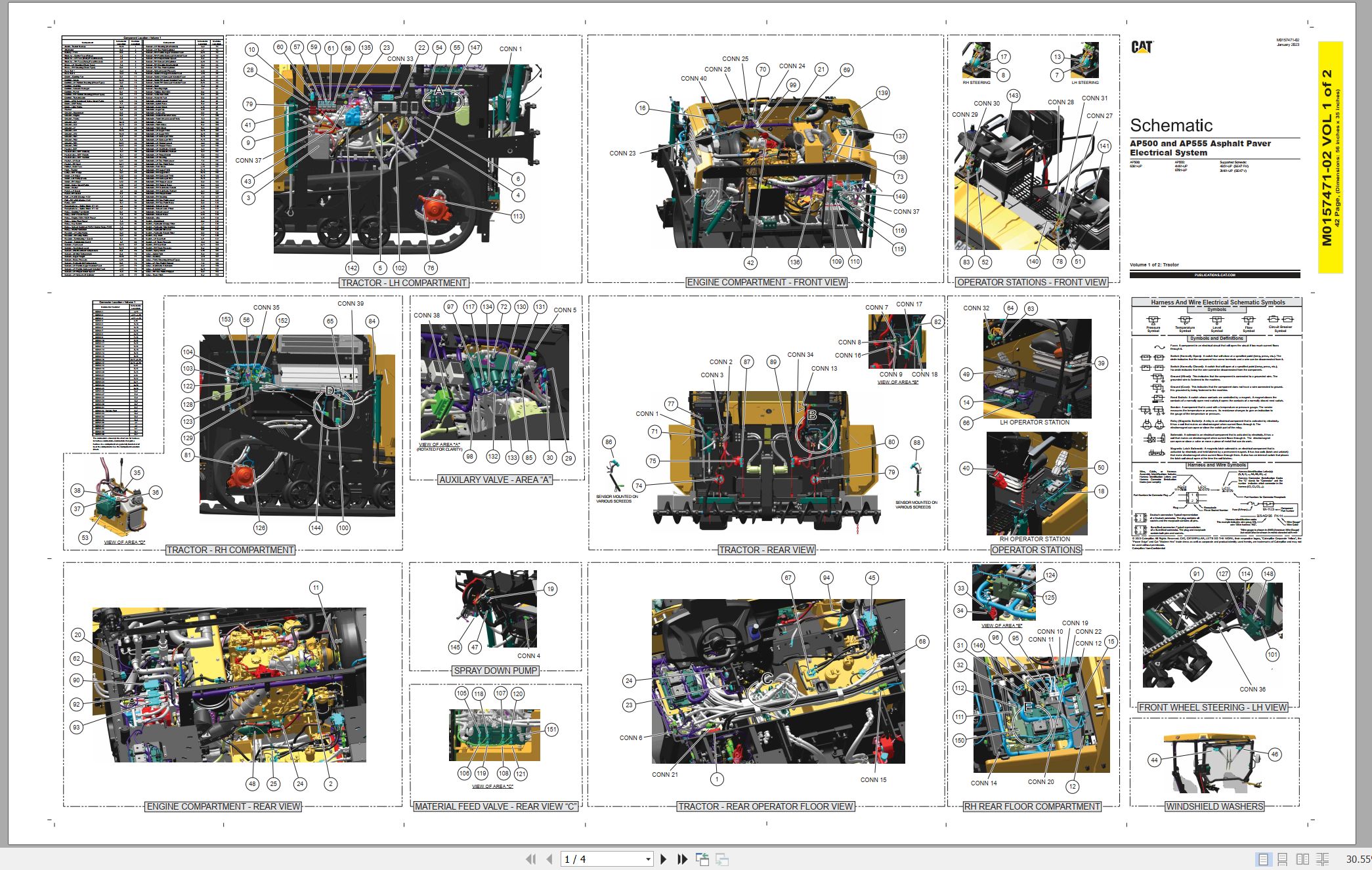 CAT Asphalt Paver AP555 Electrical Hydraulic Schematic (1)