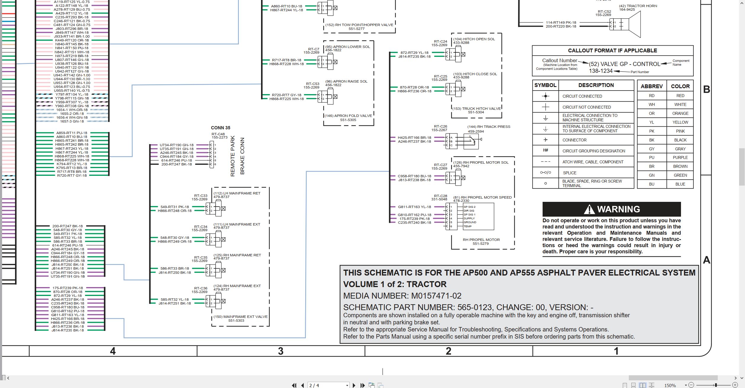 CAT Asphalt Paver AP555 Electrical Hydraulic Schematic (2)