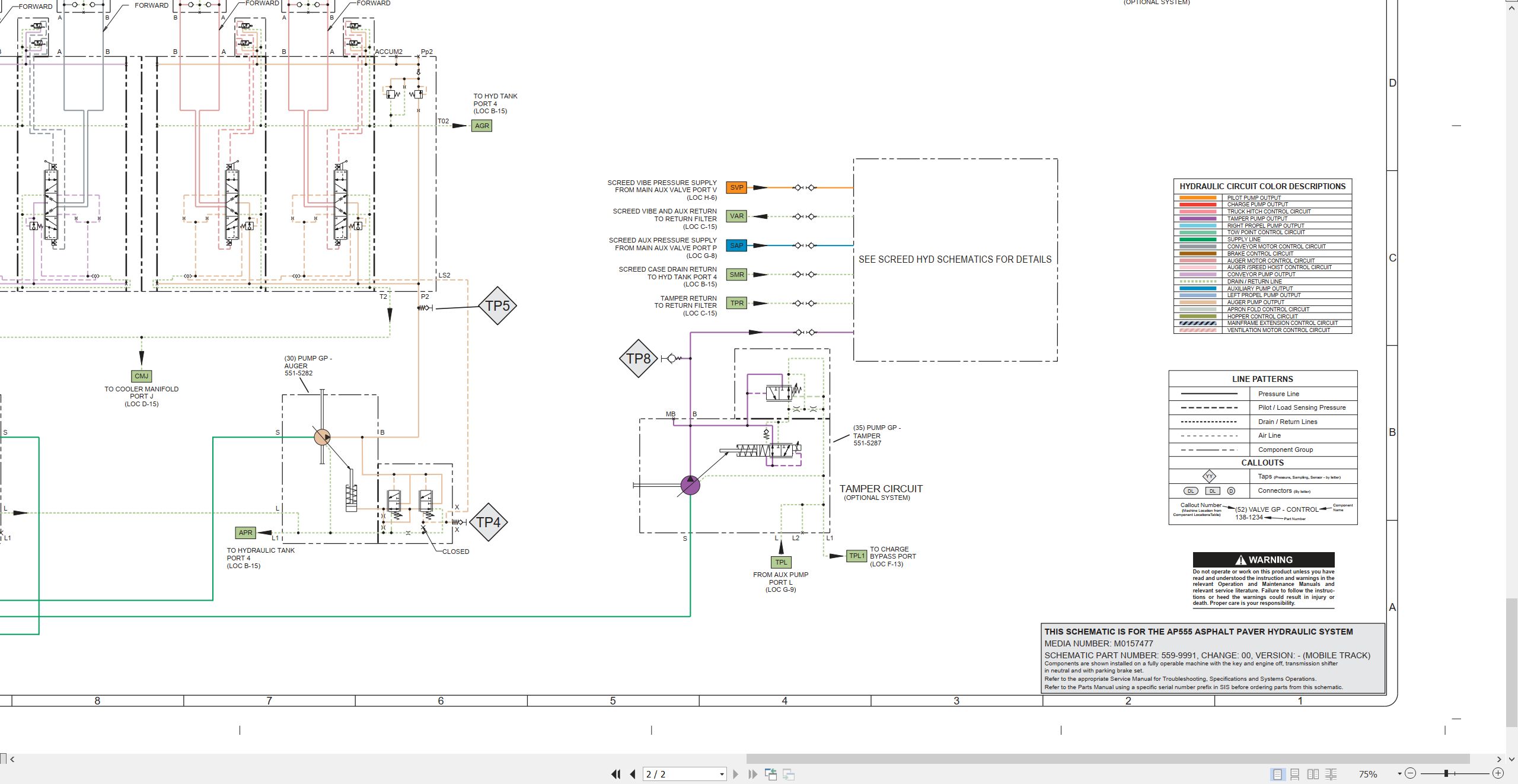 CAT Asphalt Paver AP555 Electrical Hydraulic Schematic (3)