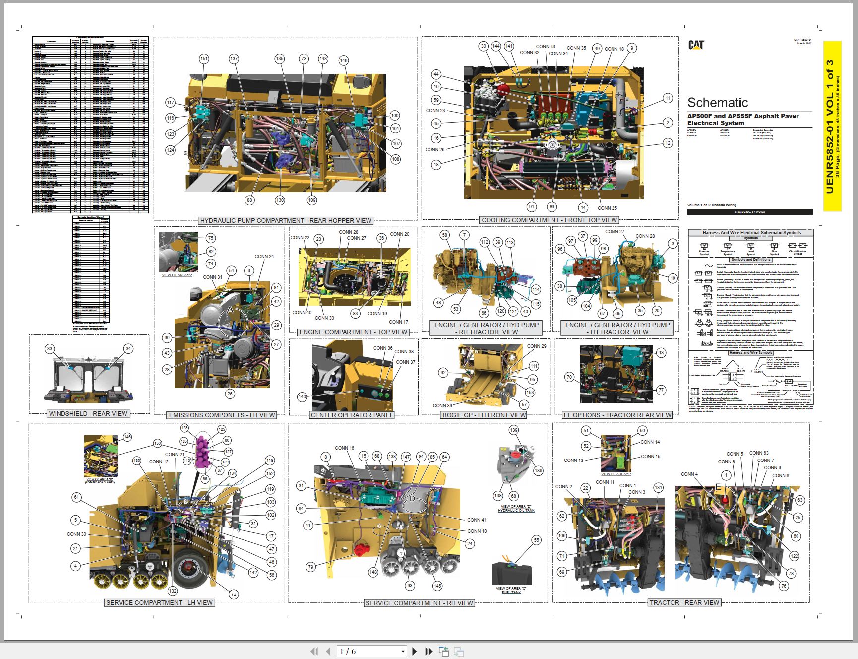 CAT Asphalt Paver AP555F Electrical Hydraulic Schematic (1)