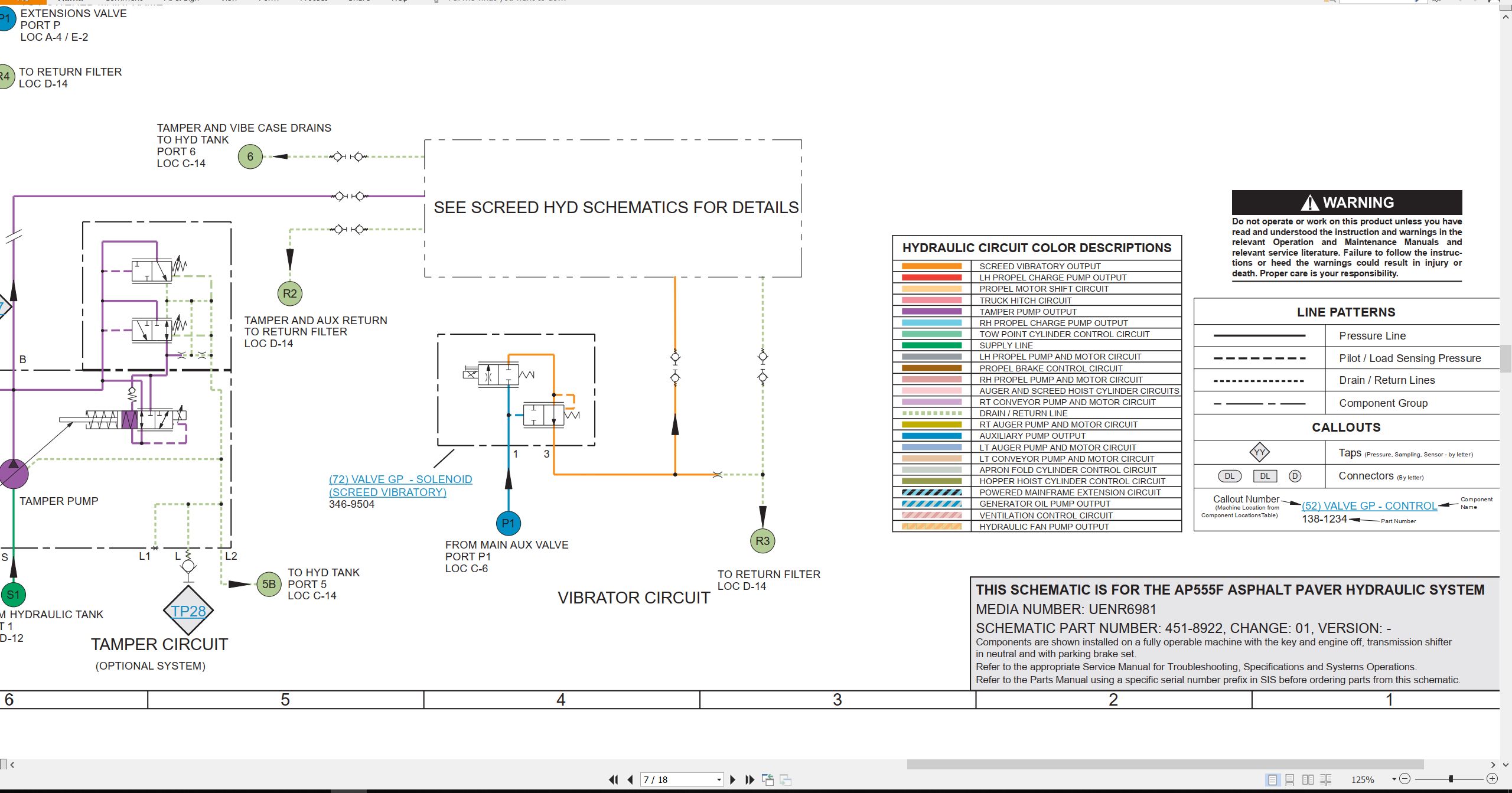 CAT Asphalt Paver AP555F Electrical Hydraulic Schematic (3)
